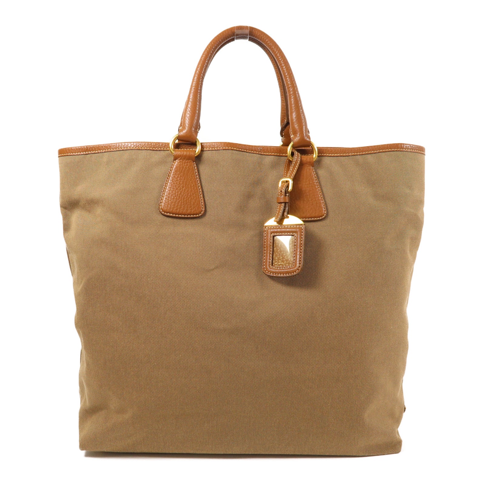 PRADA 帆布2 Way Shoulder金扣手挽肩背兩用袋