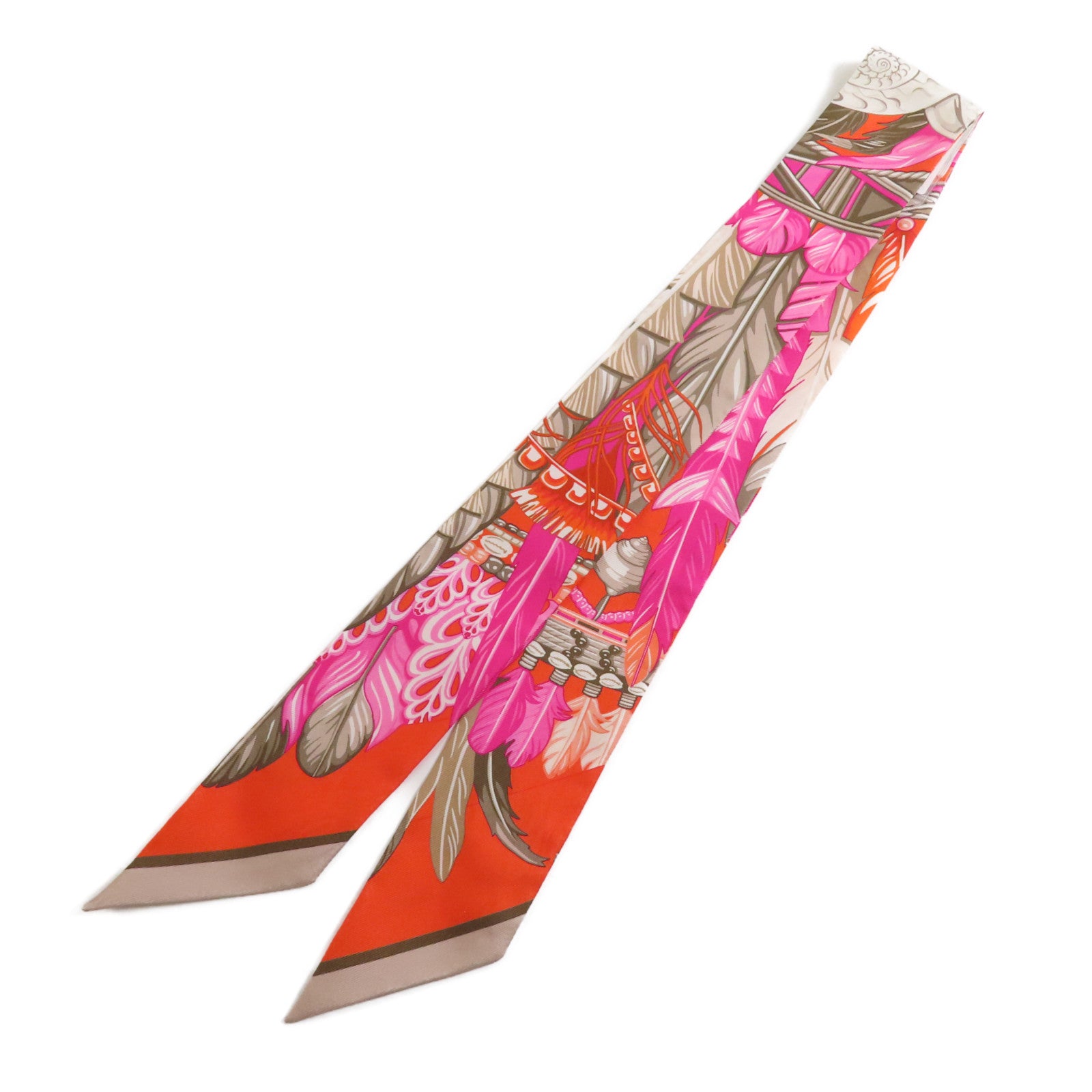 HERMES Twilly Scarf Scarves Silk Pink