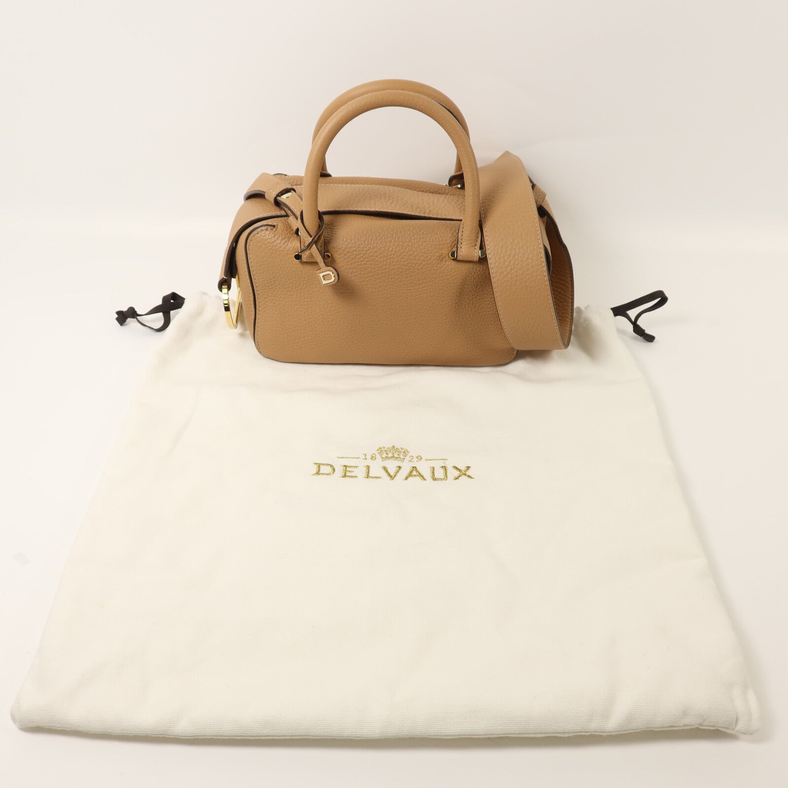 Delvaux 公牛皮革Cool Box Mini金扣手挽肩背兩用袋