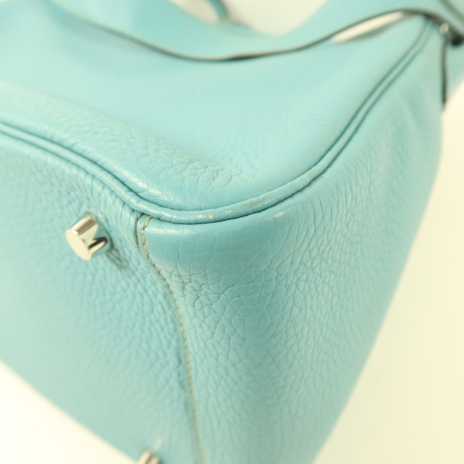 HERMES Clemence皮革Lindy 30手挽肩背兩用袋Bleu Atoll