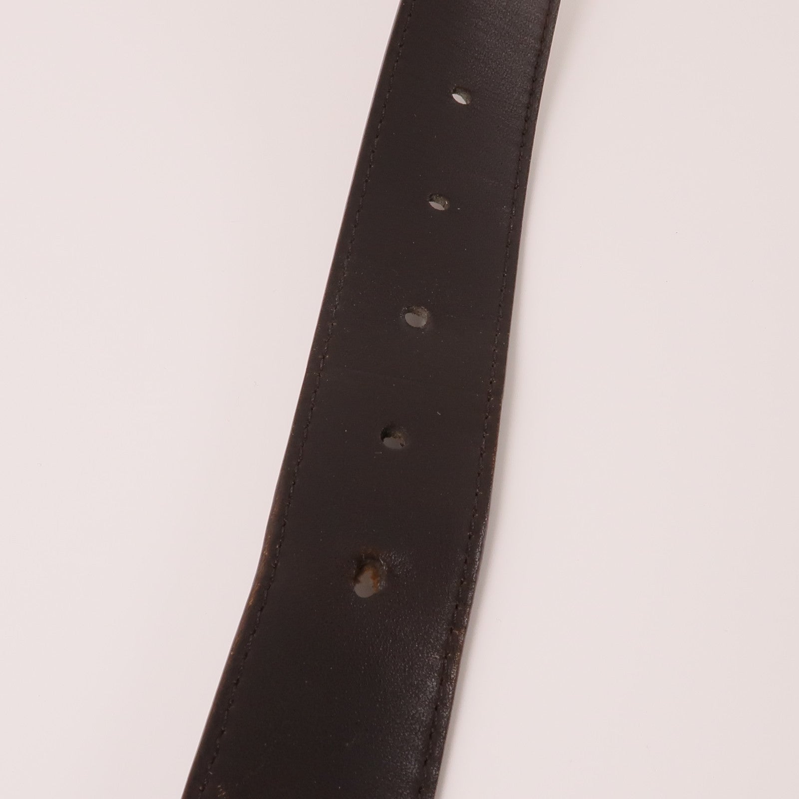 LOUIS VUITTON Damier Belt銀扣腰帶棕色