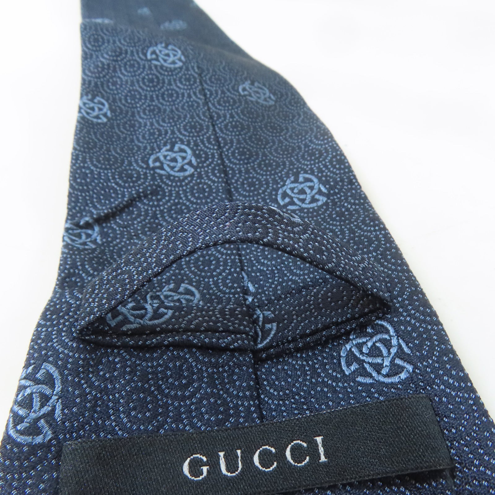 GUCCI 絲質Necktie領帶藍色