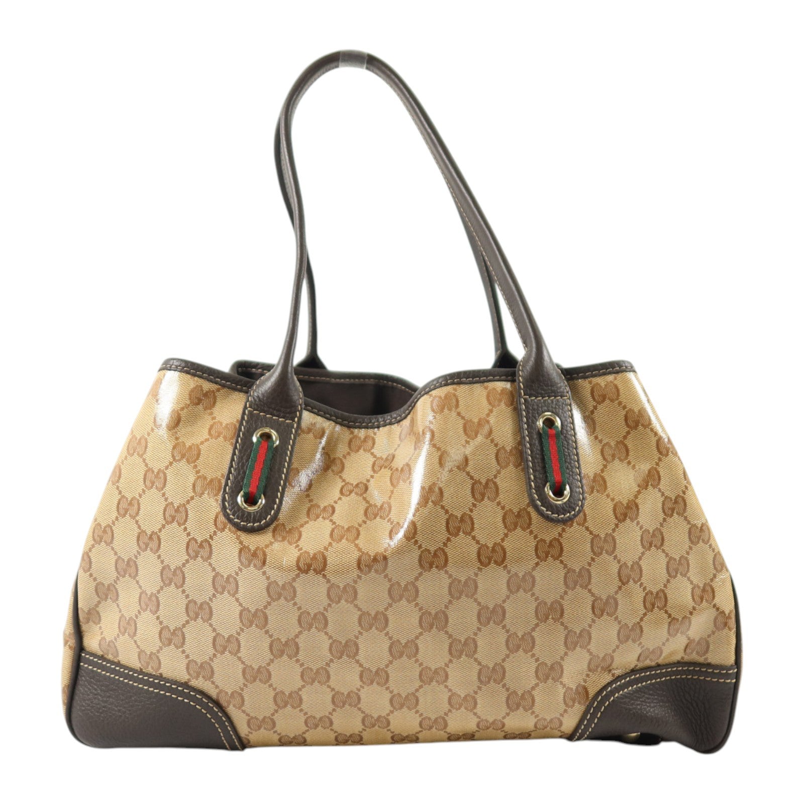 GUCCI 塗層帆布Shoulder Bag金扣肩背袋