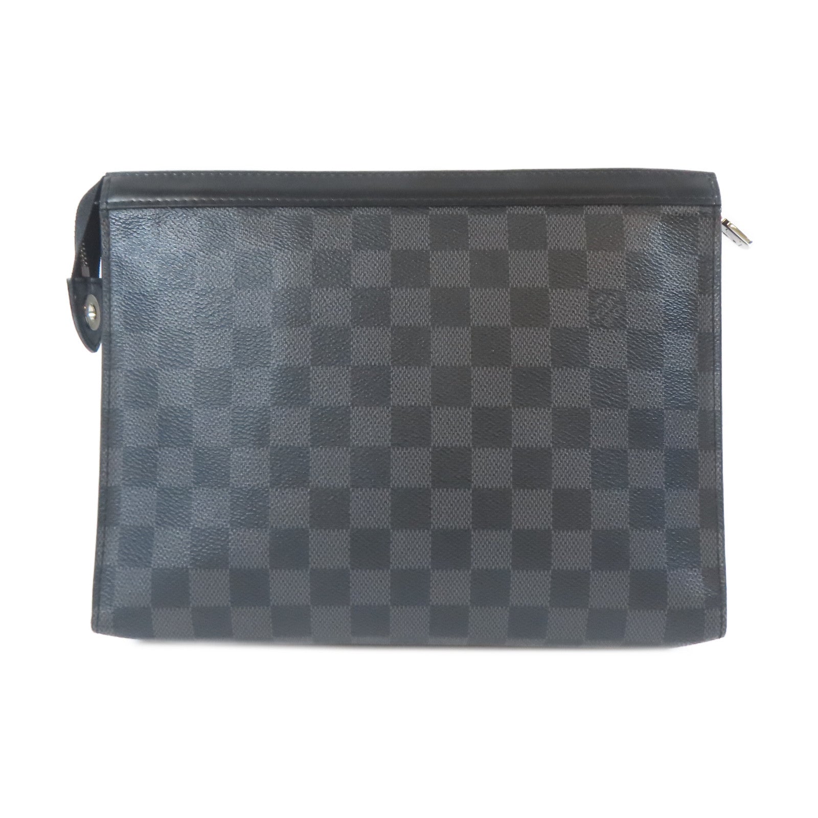 LOUIS VUITTON Damier Graphite Pochette Voyage銀扣手拿包黑色