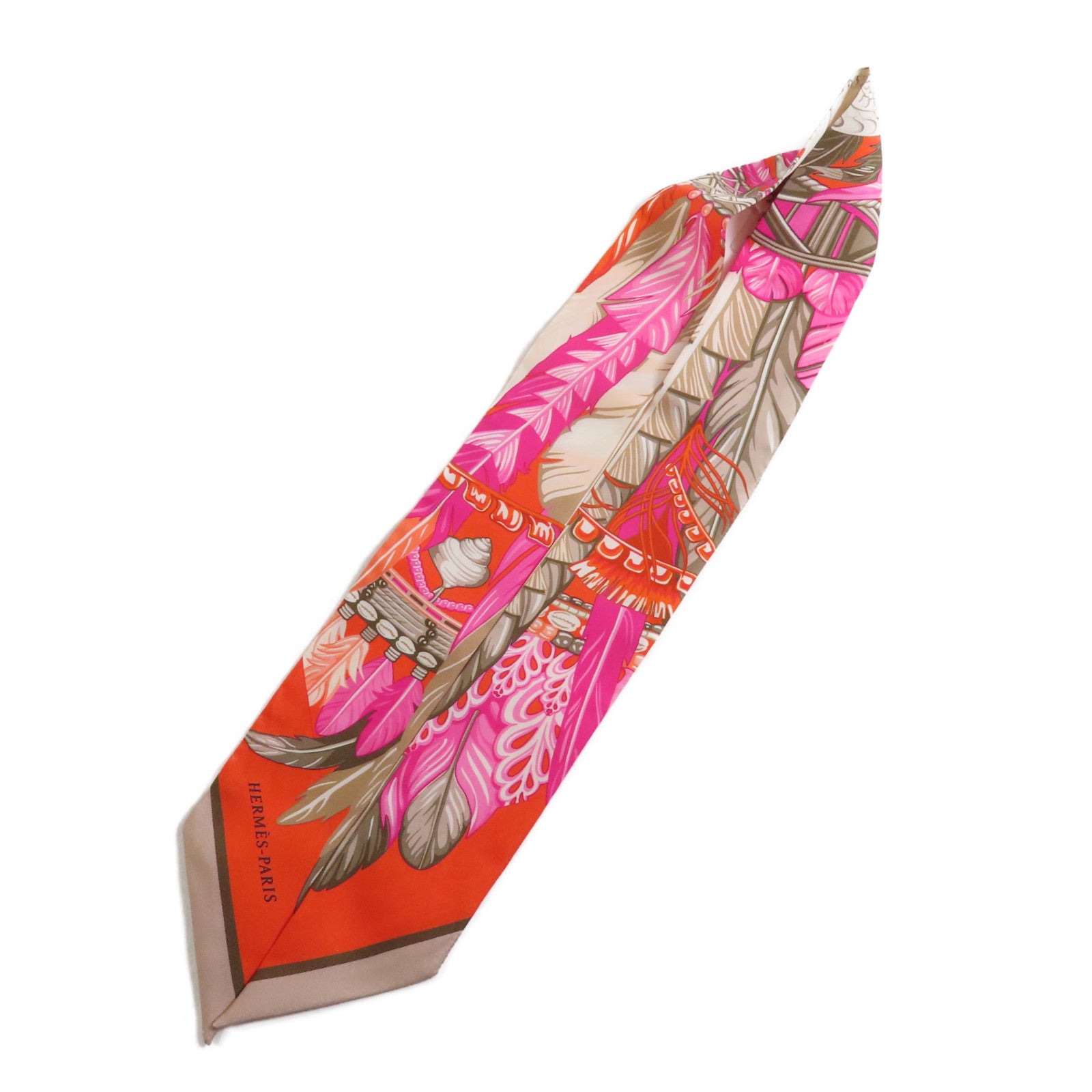 HERMES Twilly Scarf Scarves Silk Pink