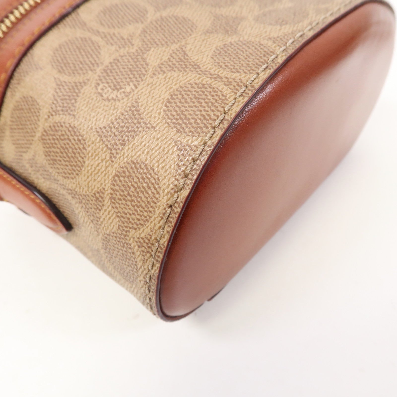 COACH 塗層帆布2way Vanity Bag手挽肩背兩用袋啡色