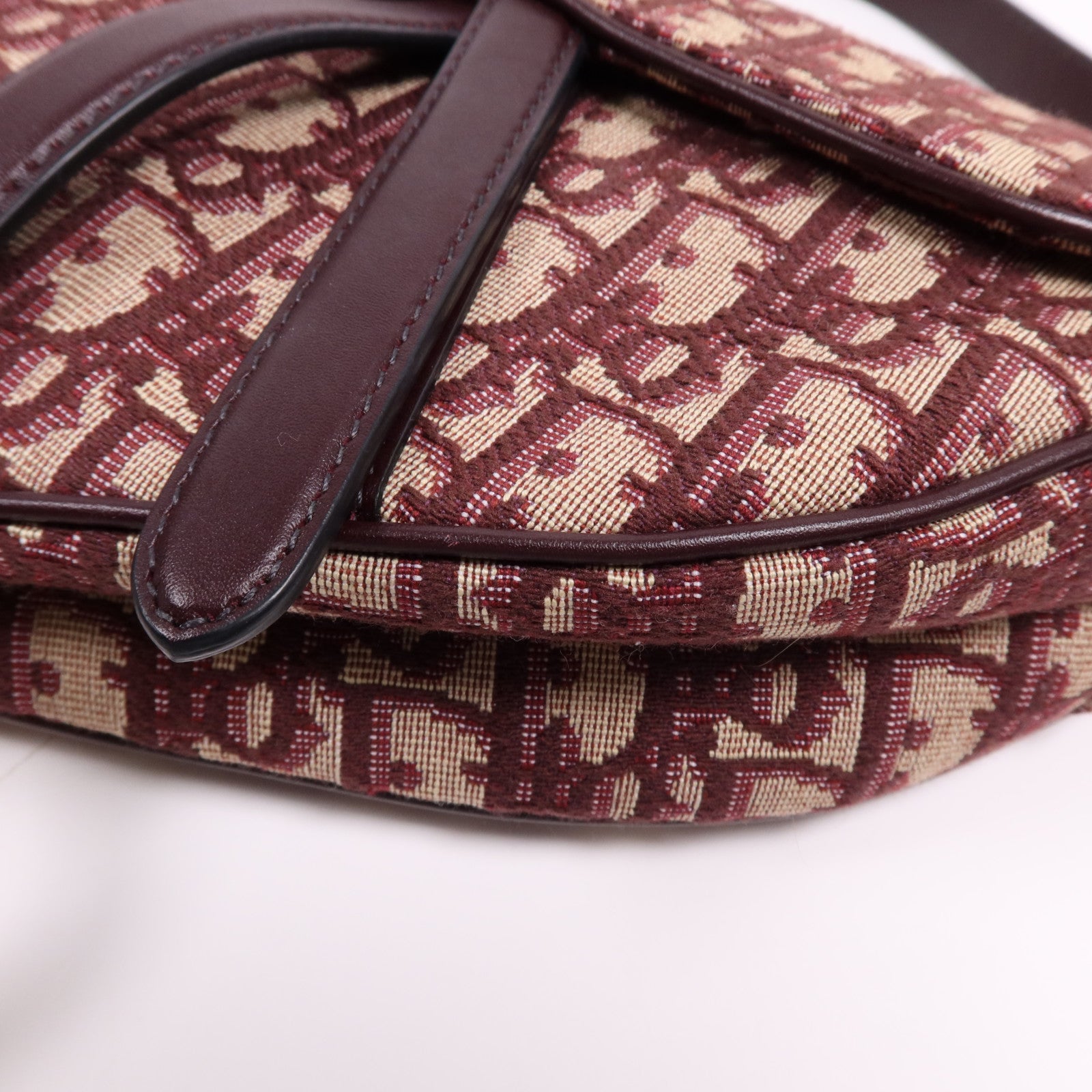 Dior 帆布Mini Saddle金扣手挽袋