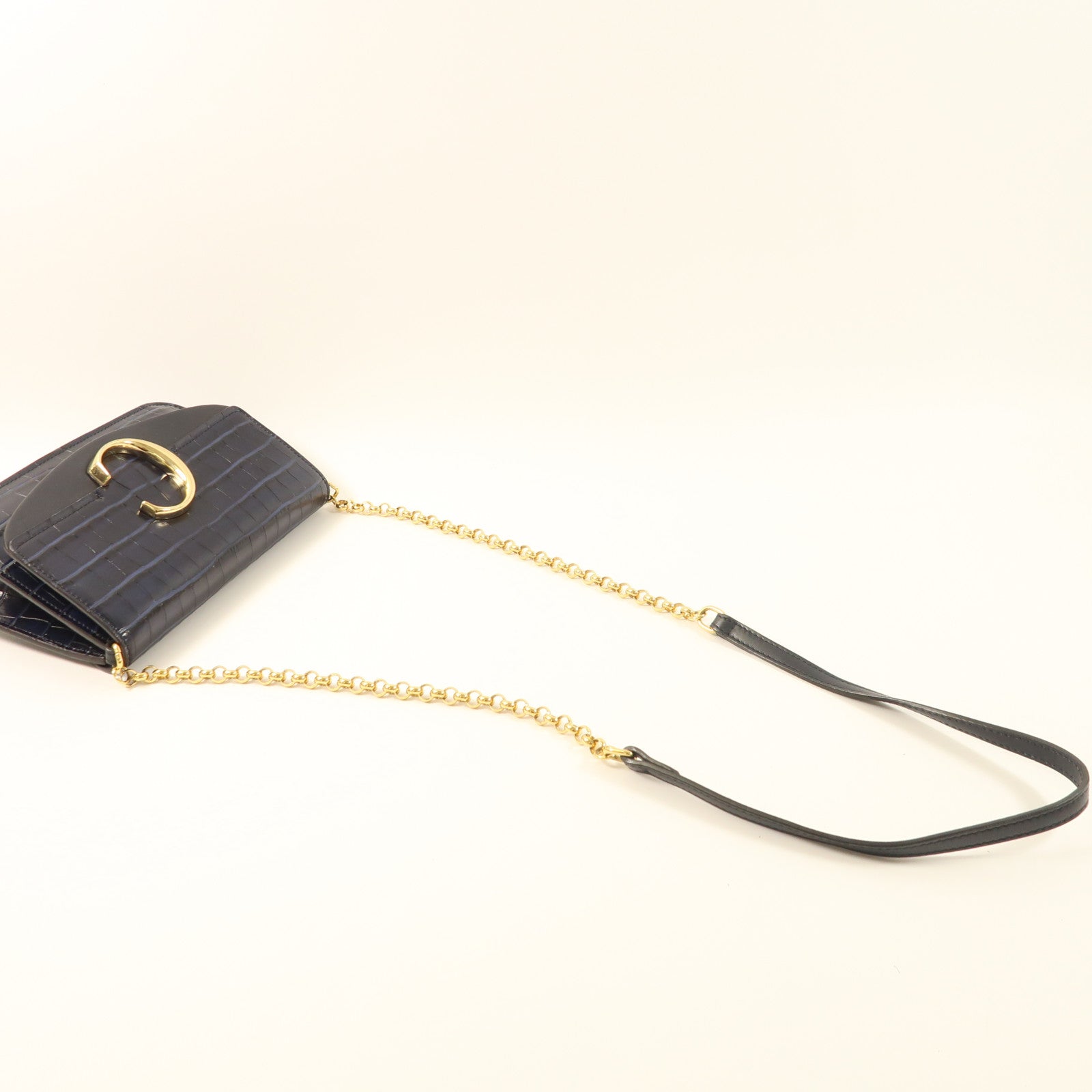 Chloe 牛皮皮革Chain Shoulder金扣鏈帶肩背袋