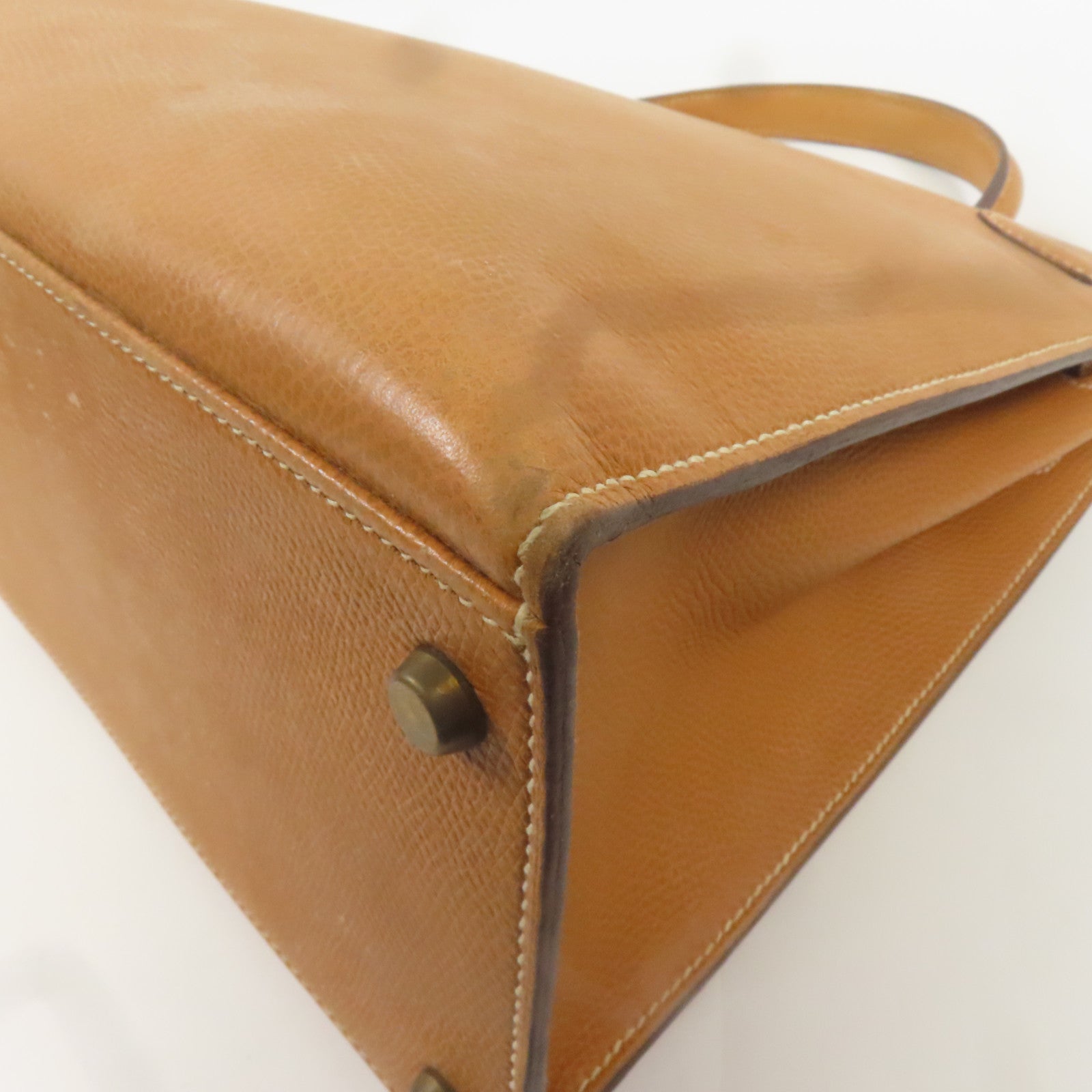 HERMES GHW Kelly 35 Handbag Epsom Leather Gold