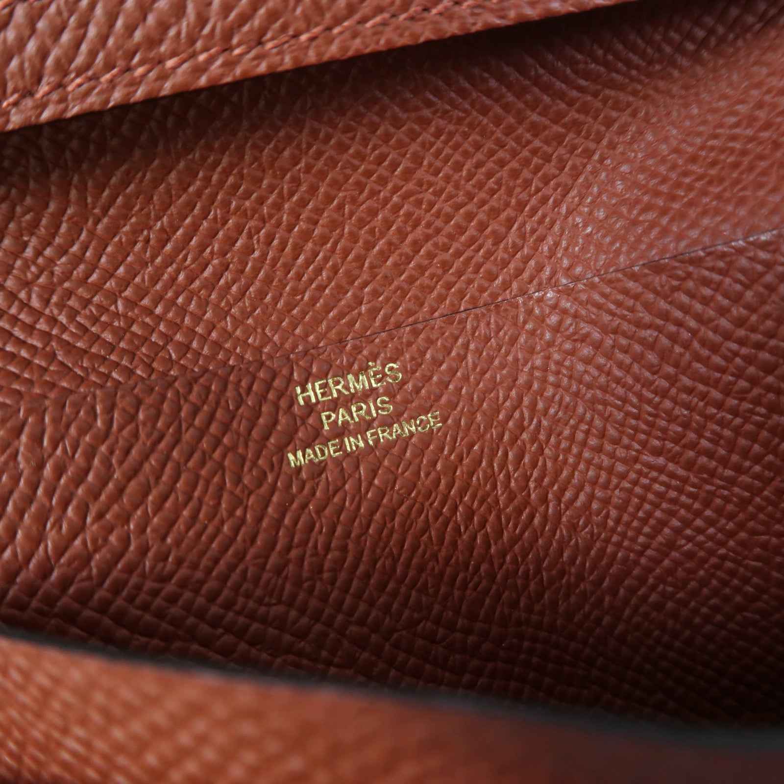 HERMES Epsom皮革Bearn Wallet金扣錢包啡色
