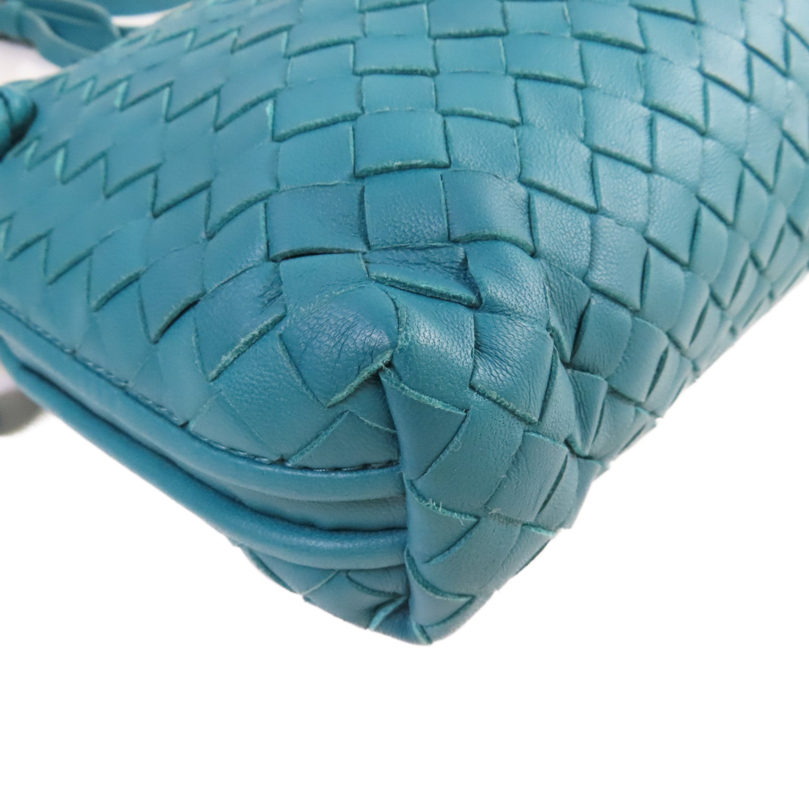 BOTTEGA VENETA 織紋皮革Shoulder Bag肩背袋湖水綠色