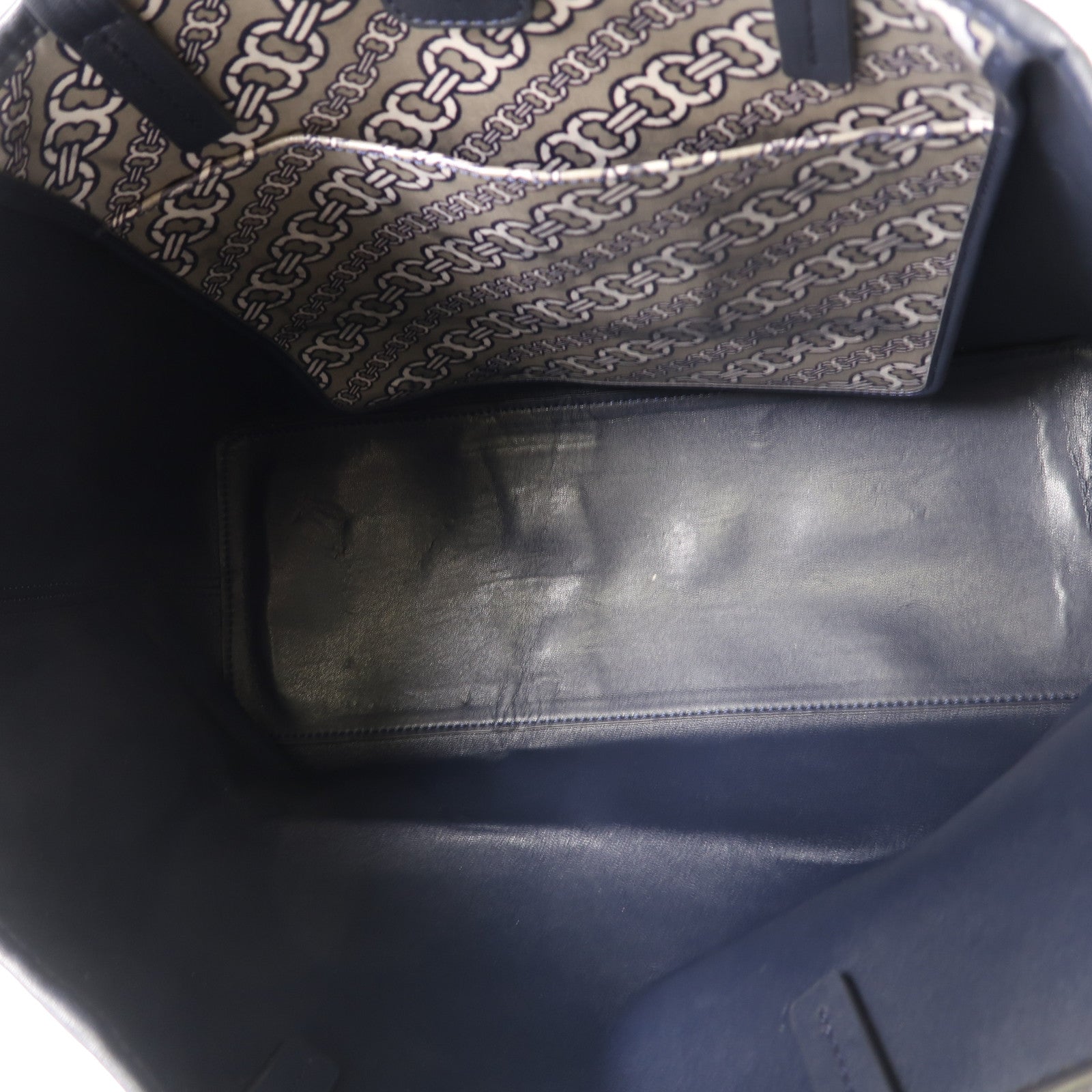 Tory Burch 【激減優惠】塗層帆布/皮革Shoulder Tote金扣肩背袋/手挽袋灰色/藍色