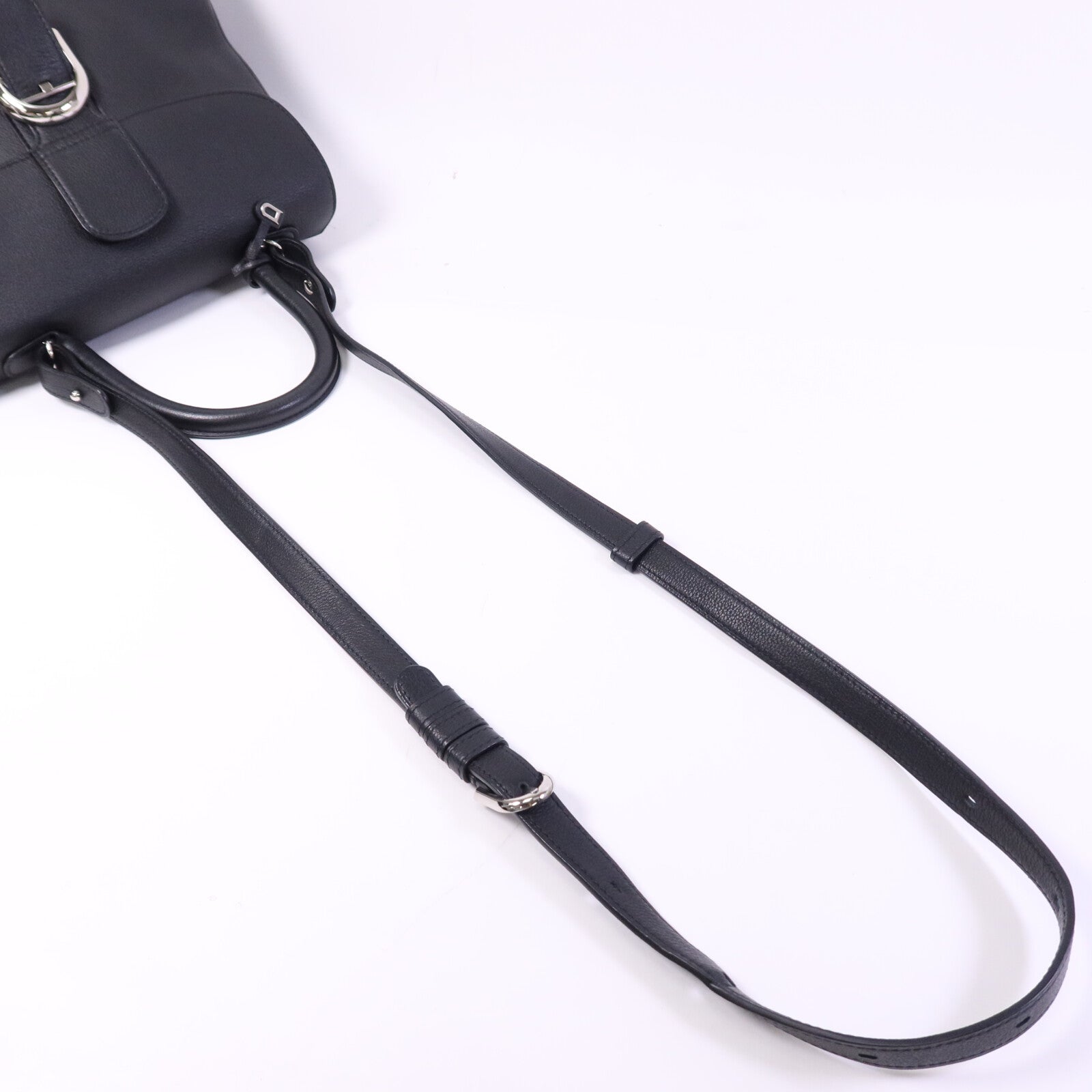 Delvaux 牛皮皮革Brillant MM銀扣手挽肩背兩用袋