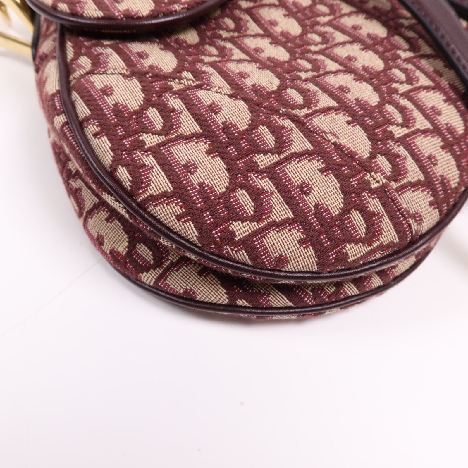 Dior 帆布Mini Saddle金扣手挽袋