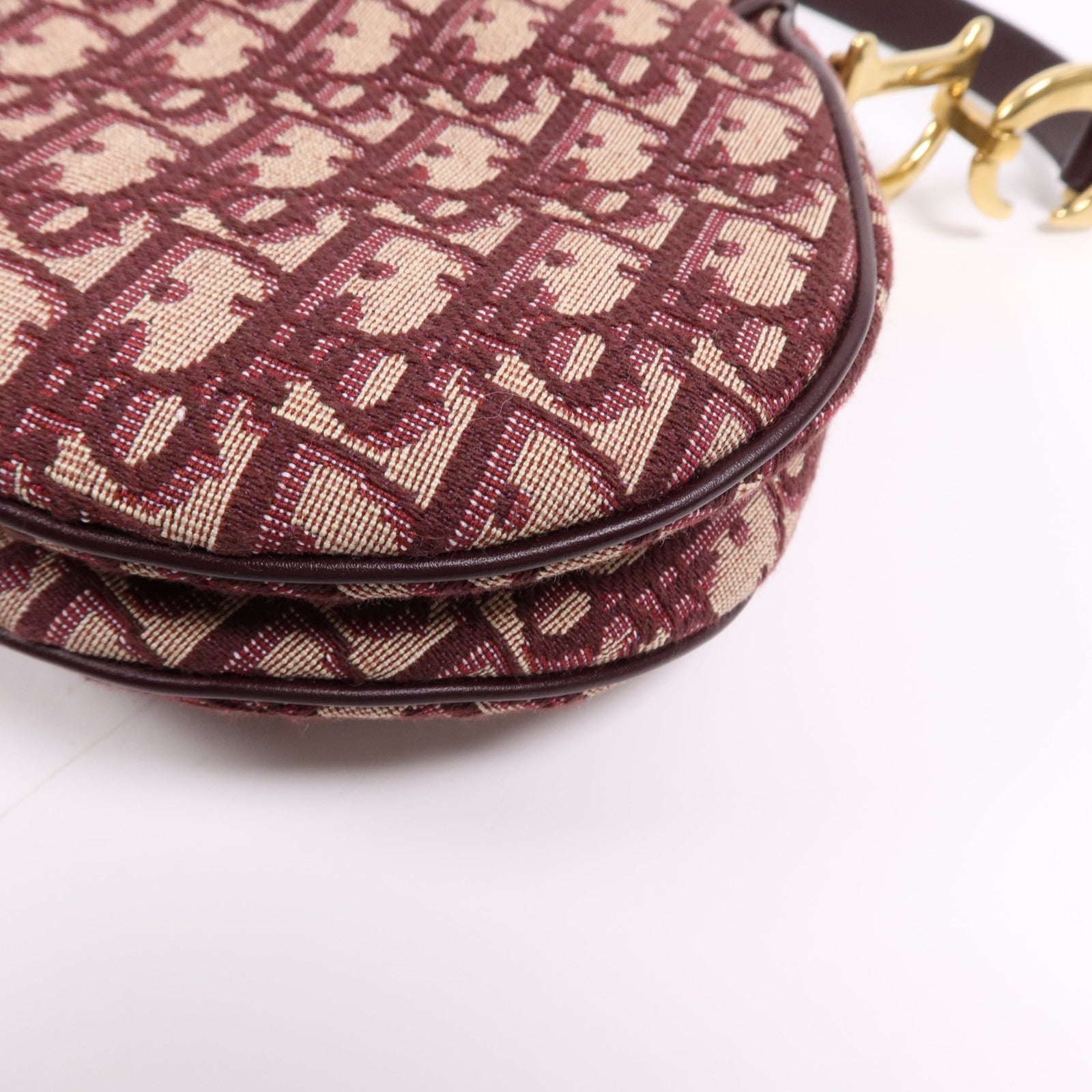 Dior 帆布Mini Saddle金扣手挽袋