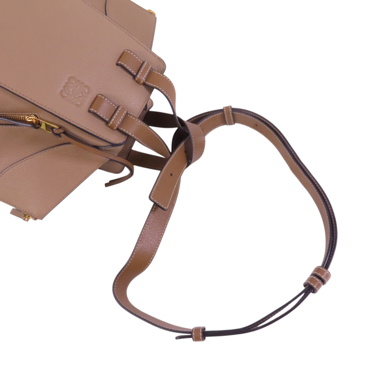 LOEWE GHW Hammock Small Hand Shoulder Bag Calfskin Leather Beige