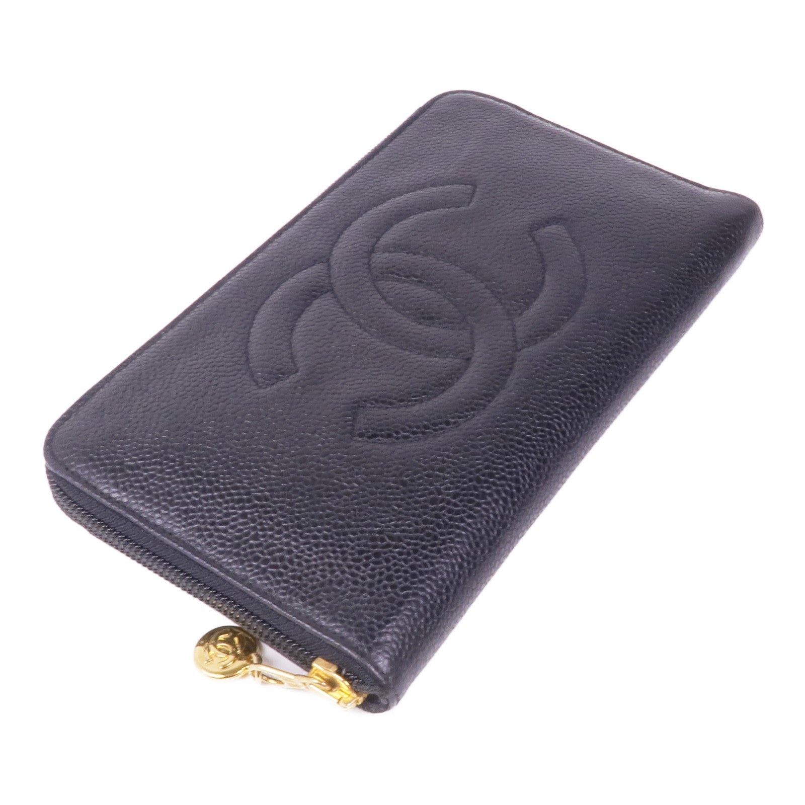 CHANEL 牛皮皮革Long Wallet金扣長錢包