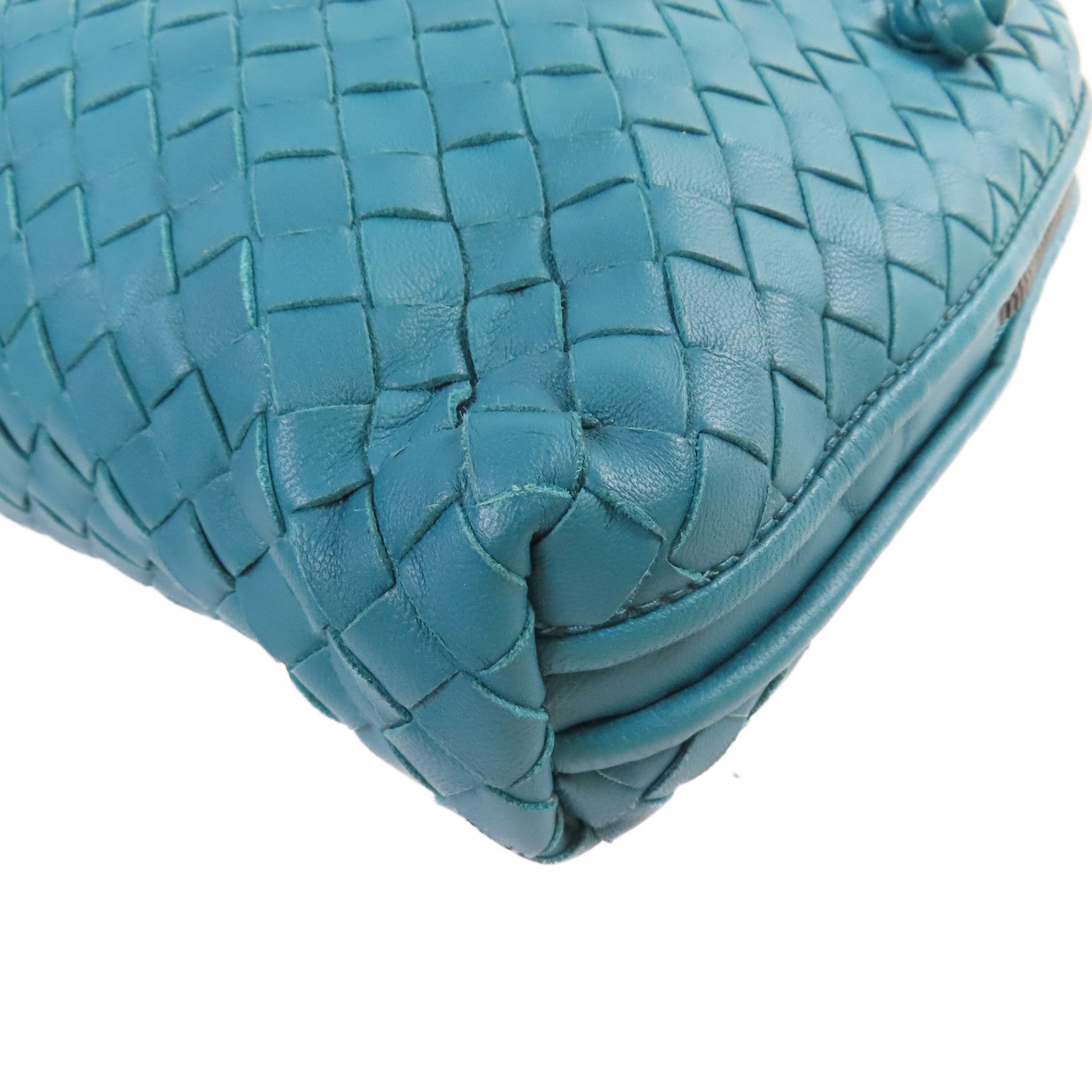 BOTTEGA VENETA 織紋皮革Shoulder Bag肩背袋湖水綠色
