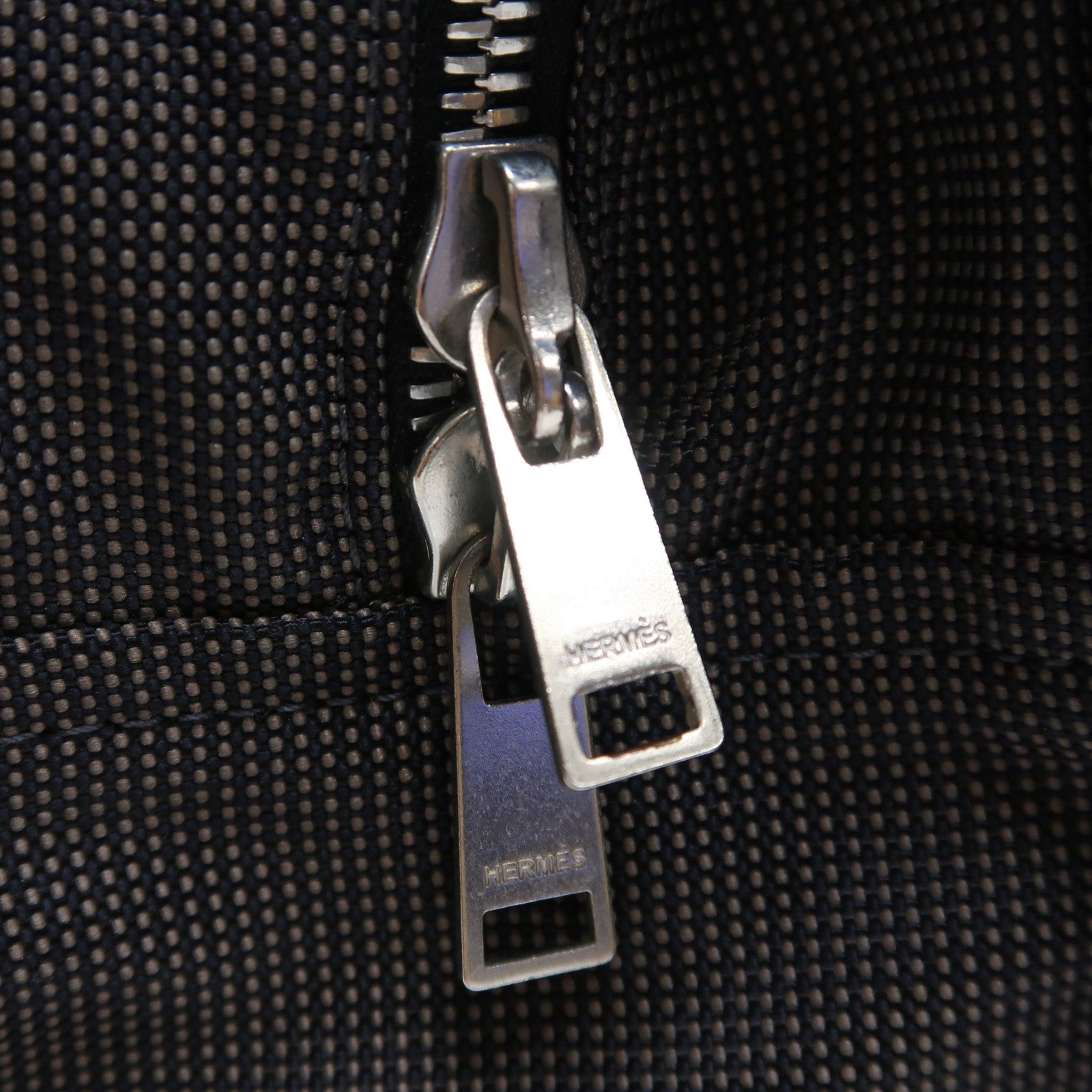 HERMES 帆布Herline Backpack銀扣背包灰色