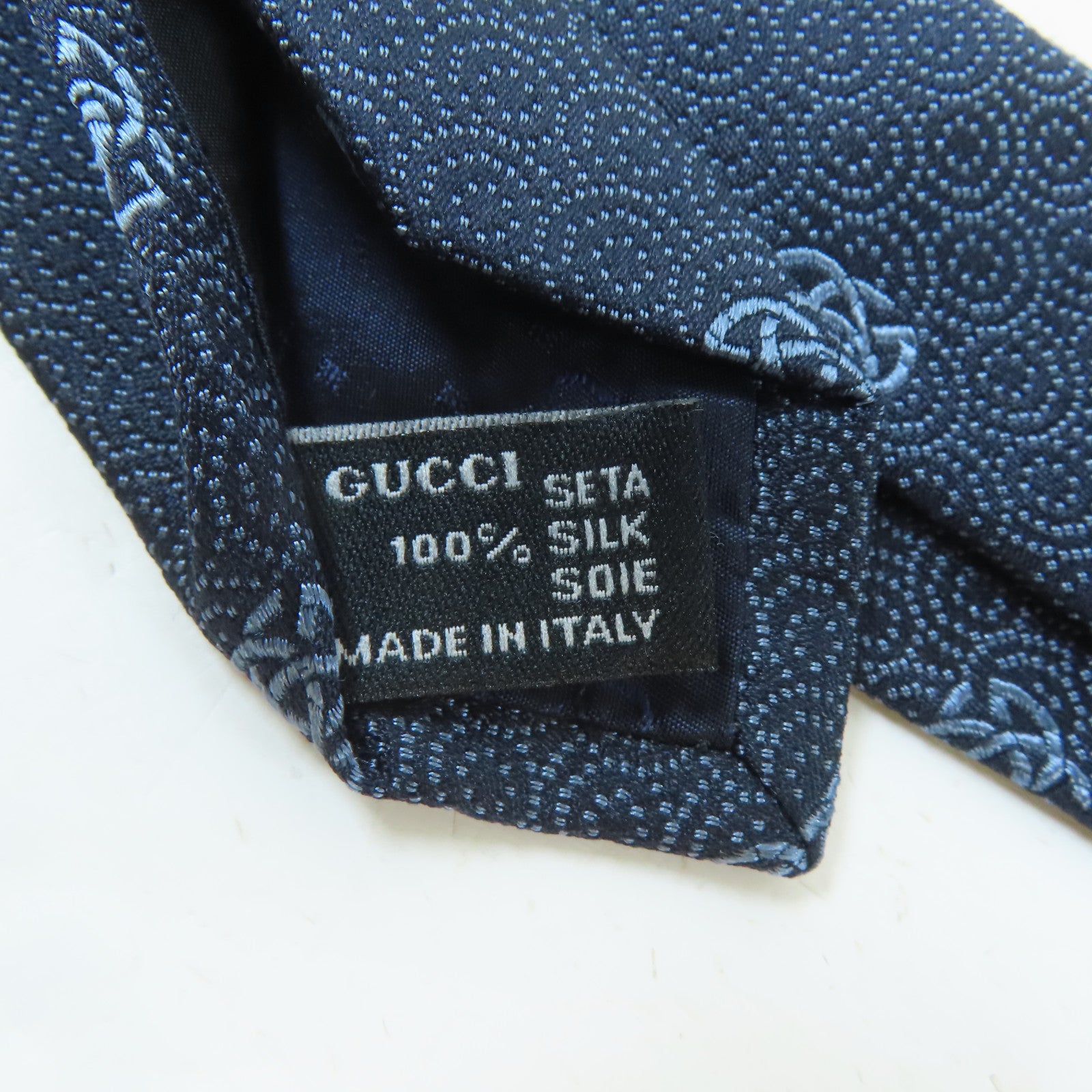 GUCCI 絲質Necktie領帶藍色