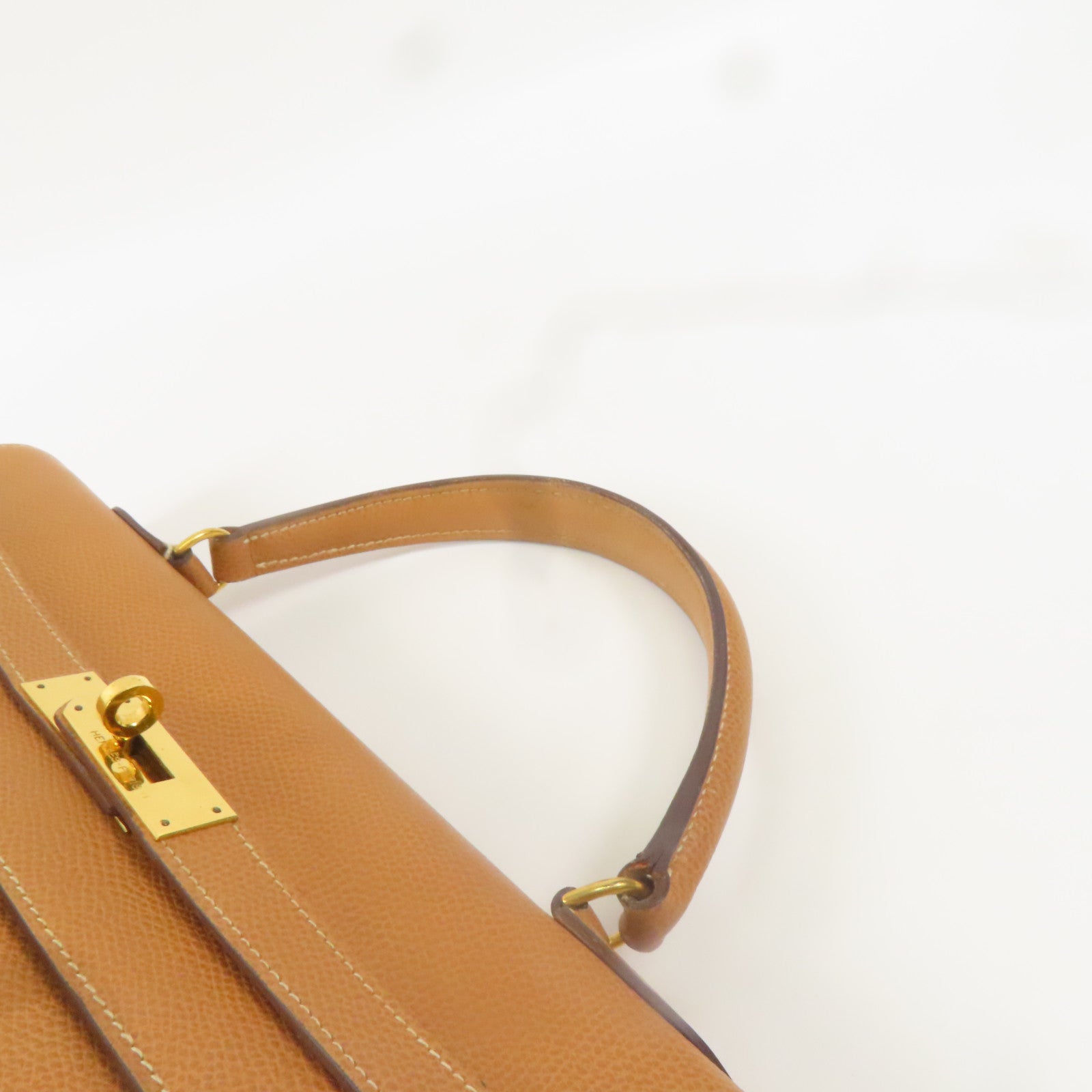 HERMES GHW Kelly 35 Handbag Epsom Leather Gold