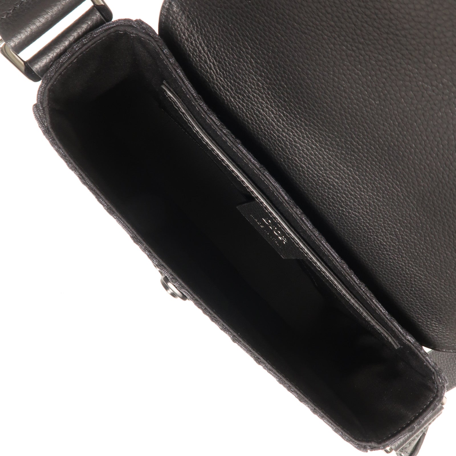 Dior 帆布Oblique銀扣肩背袋