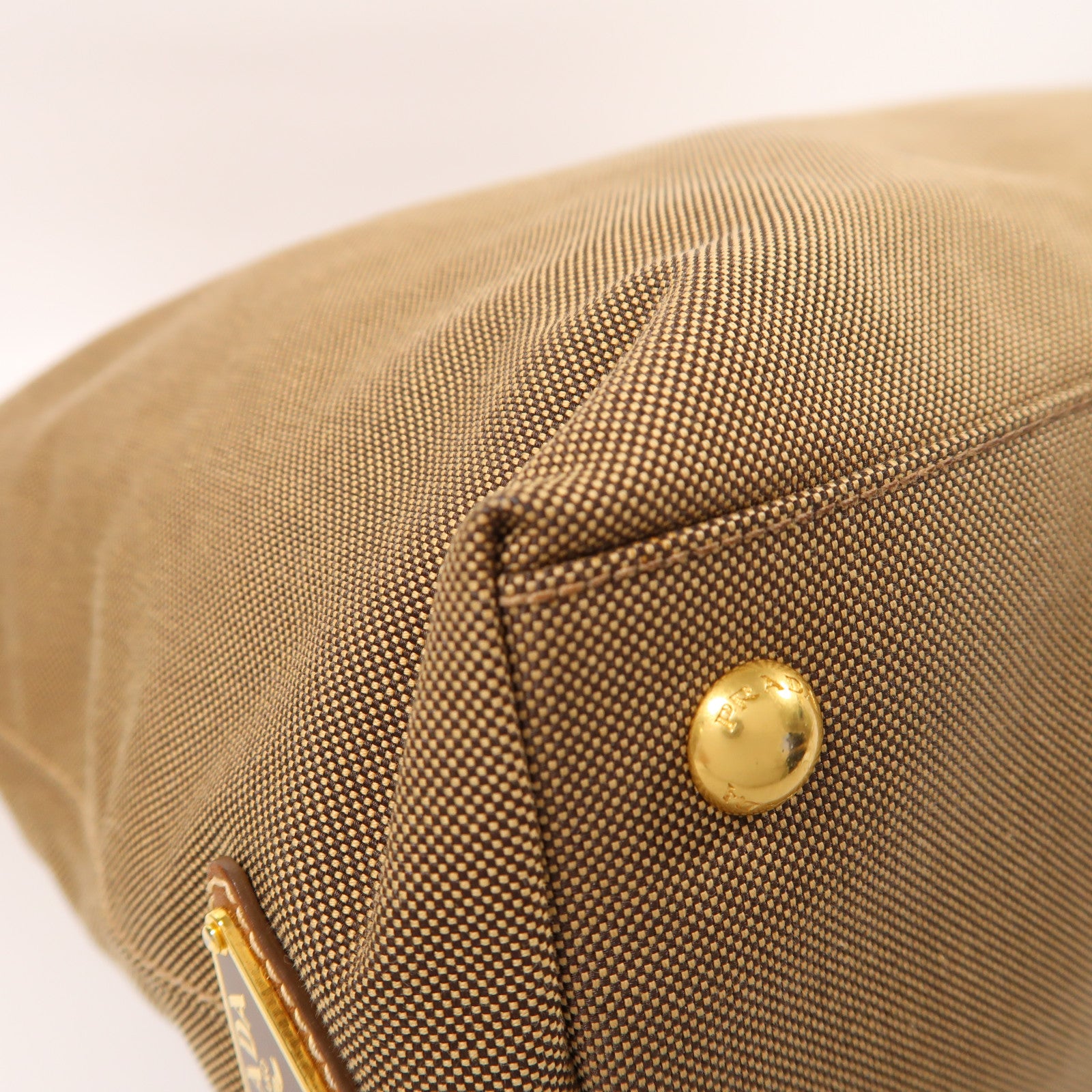 PRADA 帆布2 Way Shoulder金扣手挽肩背兩用袋