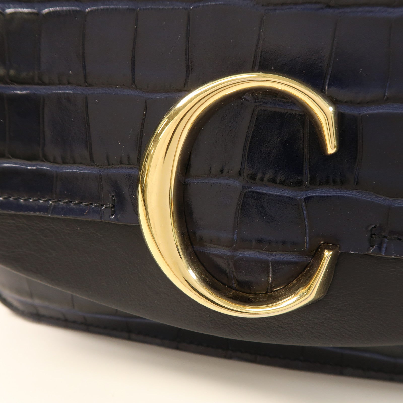 Chloe 牛皮皮革Chain Shoulder金扣鏈帶肩背袋