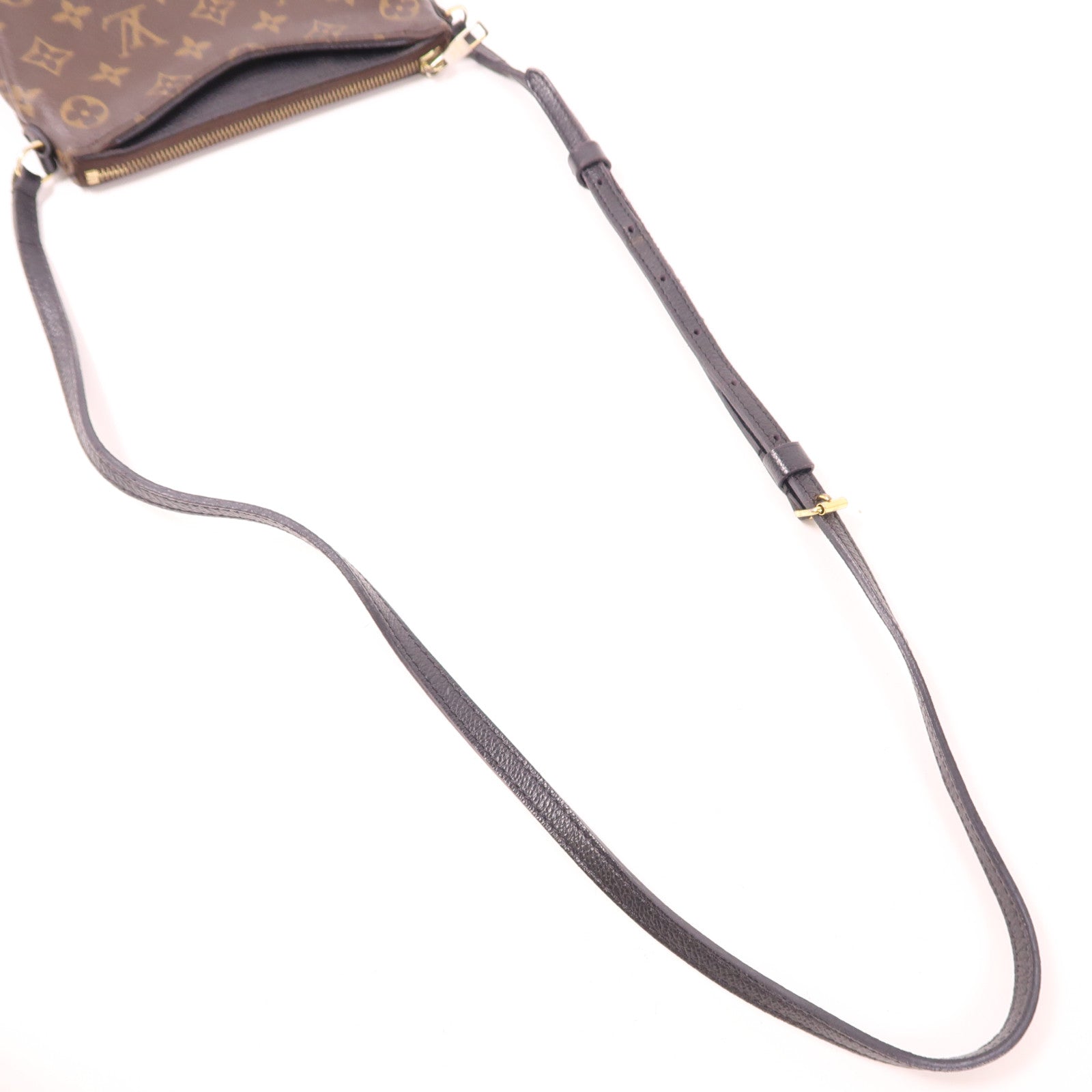 LOUIS VUITTON LV GHW Pallas Clutch Shoulder Bag M41639 Monogram Brown/Black