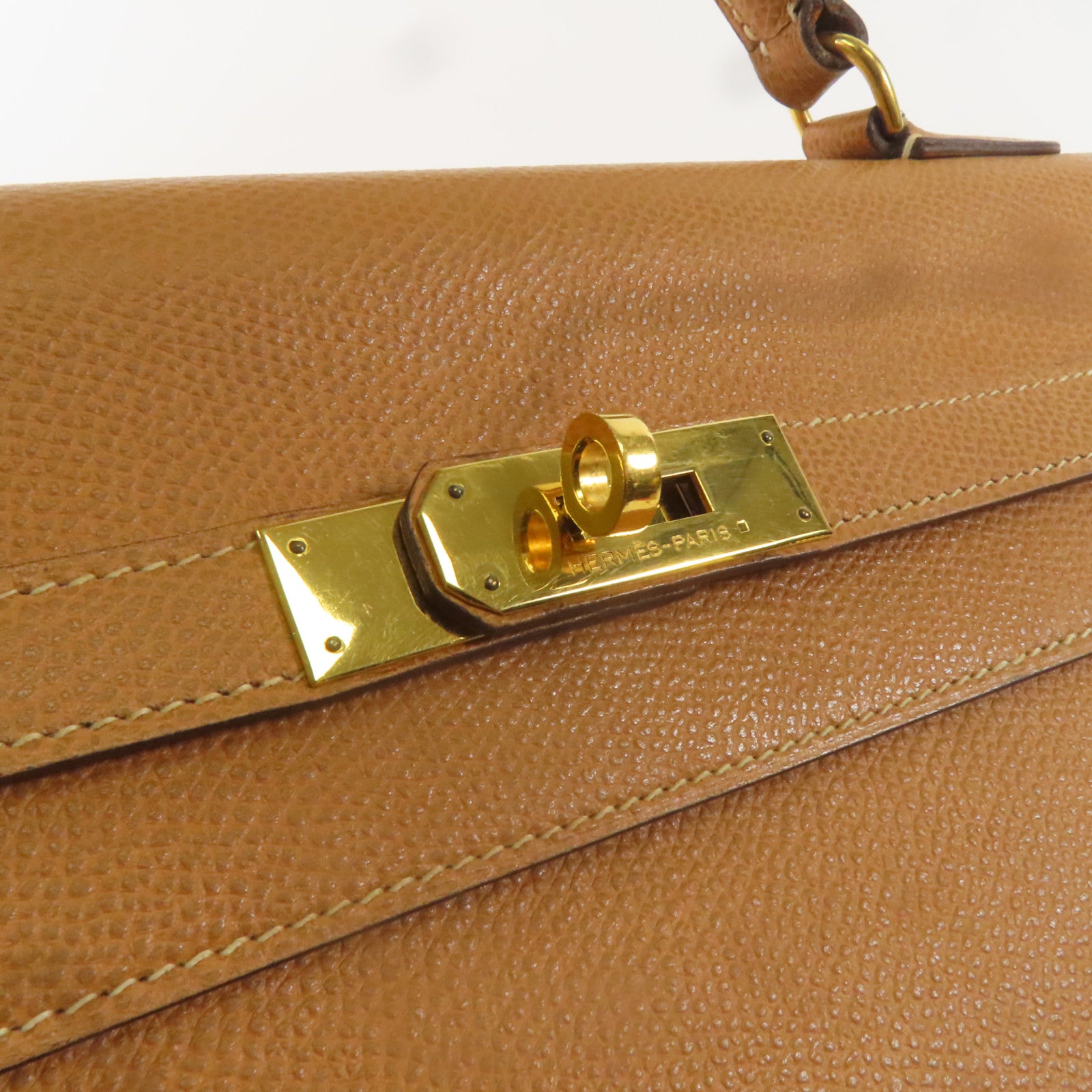 HERMES GHW Kelly 35 Handbag Epsom Leather Gold