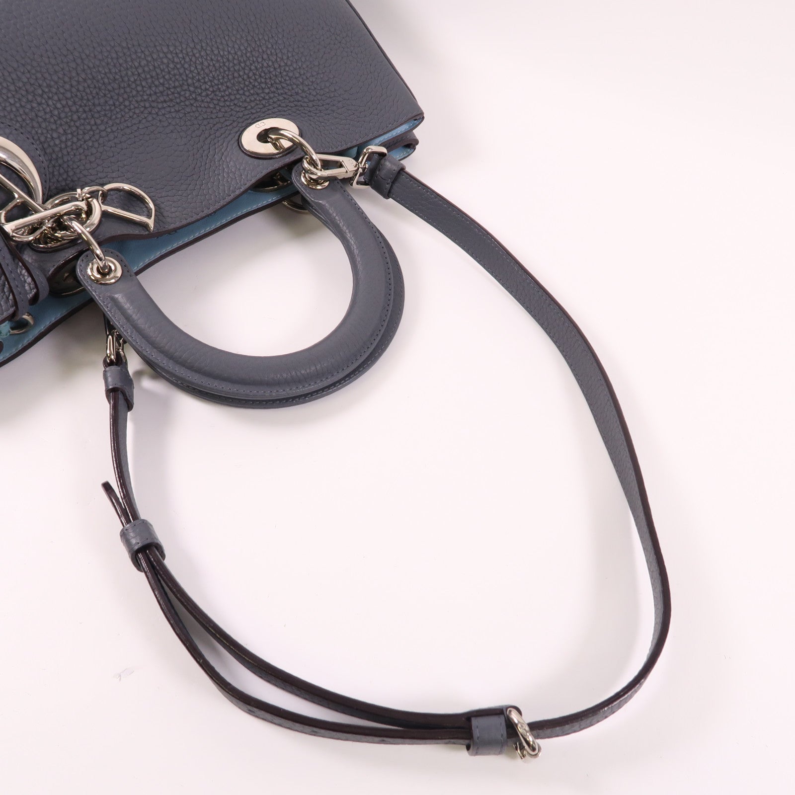 Dior 牛皮皮革Diorissimo銀扣手挽肩背兩用袋