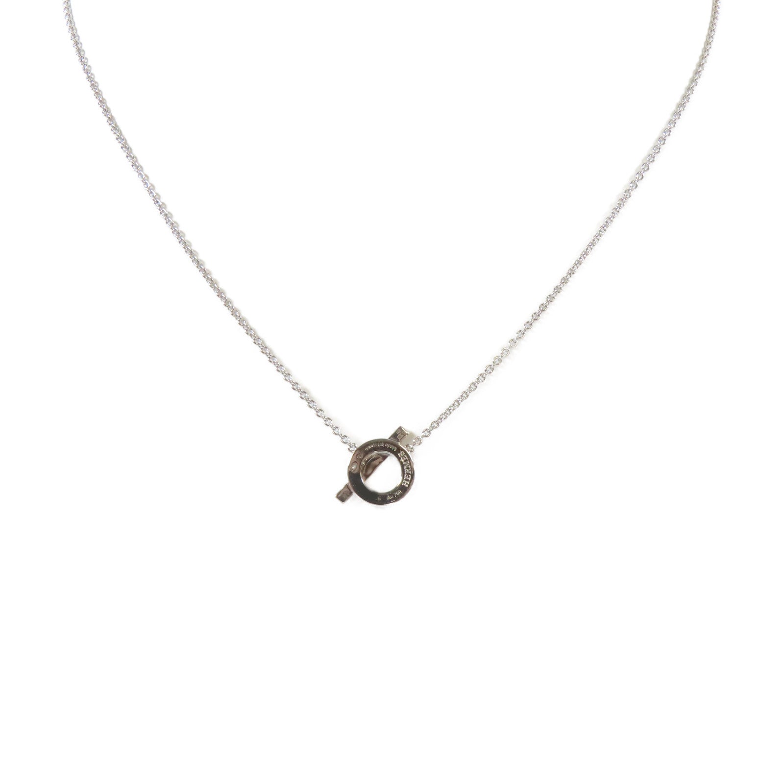 HERMES 18K白金Finesse Pendant項鍊