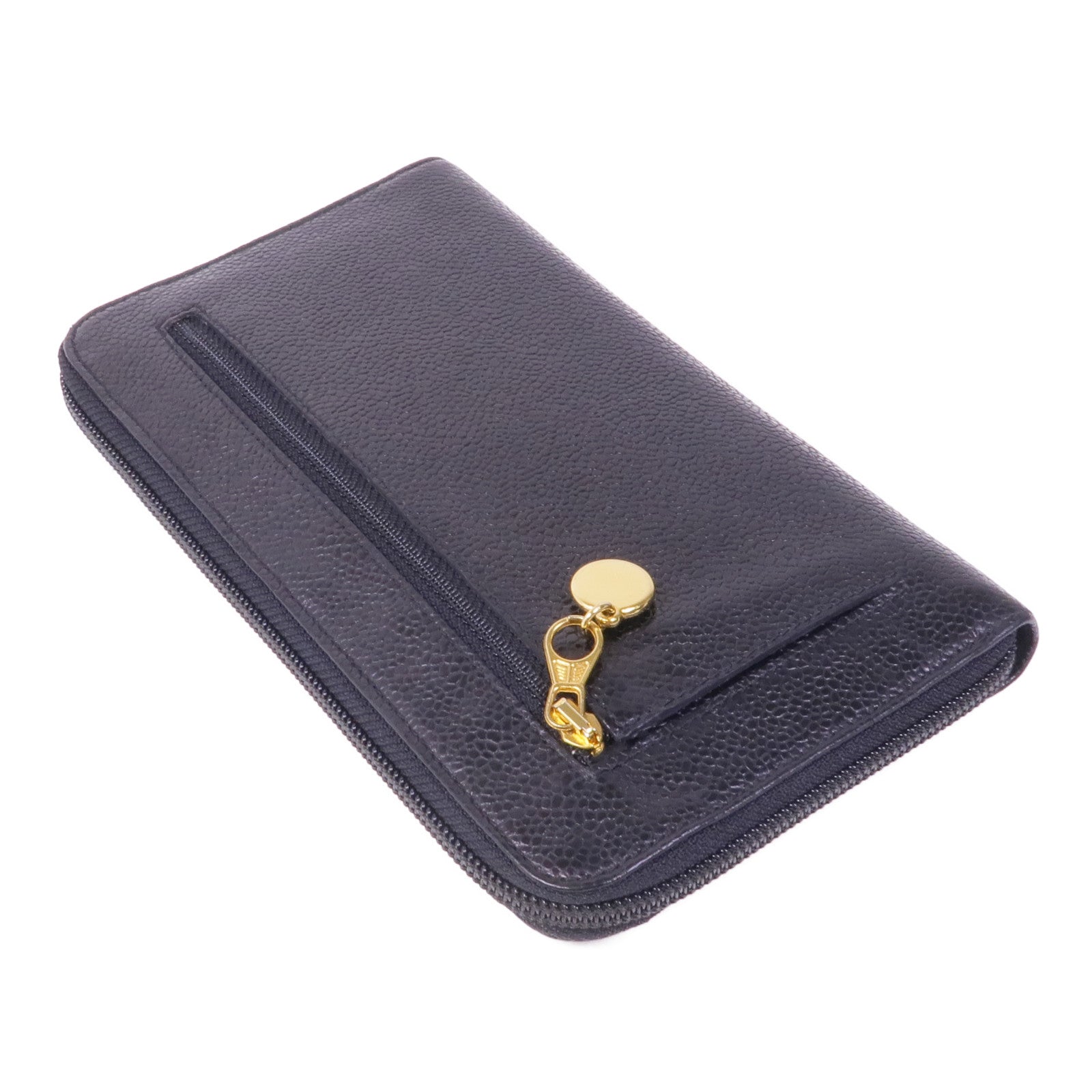 CHANEL 牛皮皮革Long Wallet金扣長錢包