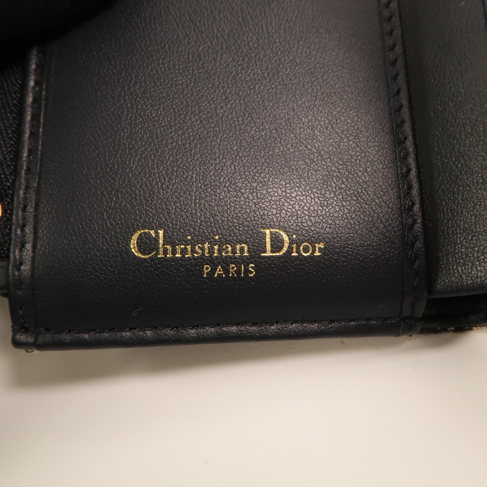 Dior 帆布/牛皮皮革Saddle Lotus Wallet金扣錢包