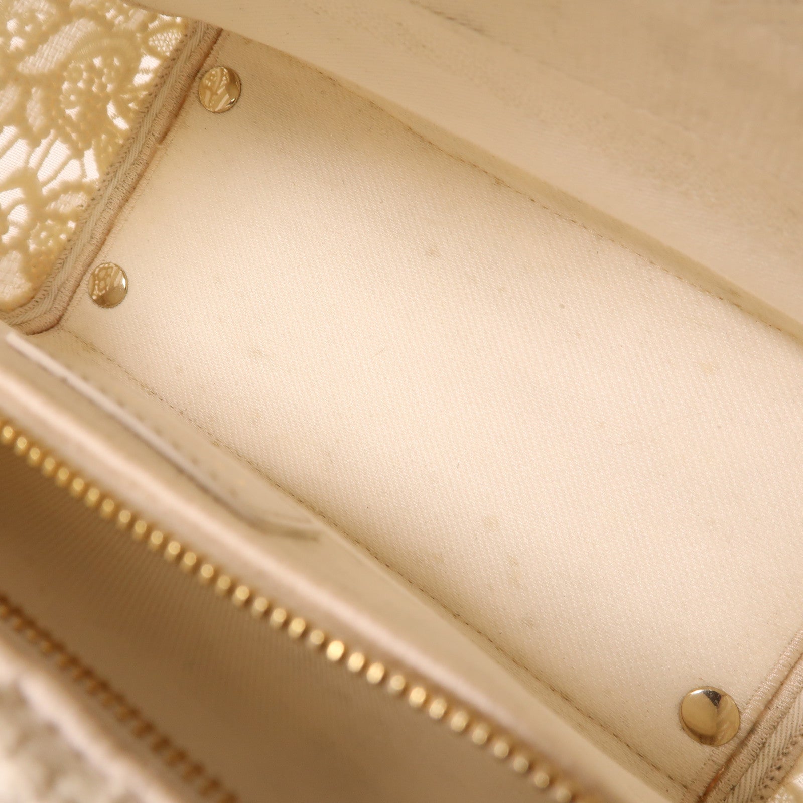 Dior 布料Lady Dior Shoulde手挽肩背兩用袋白色