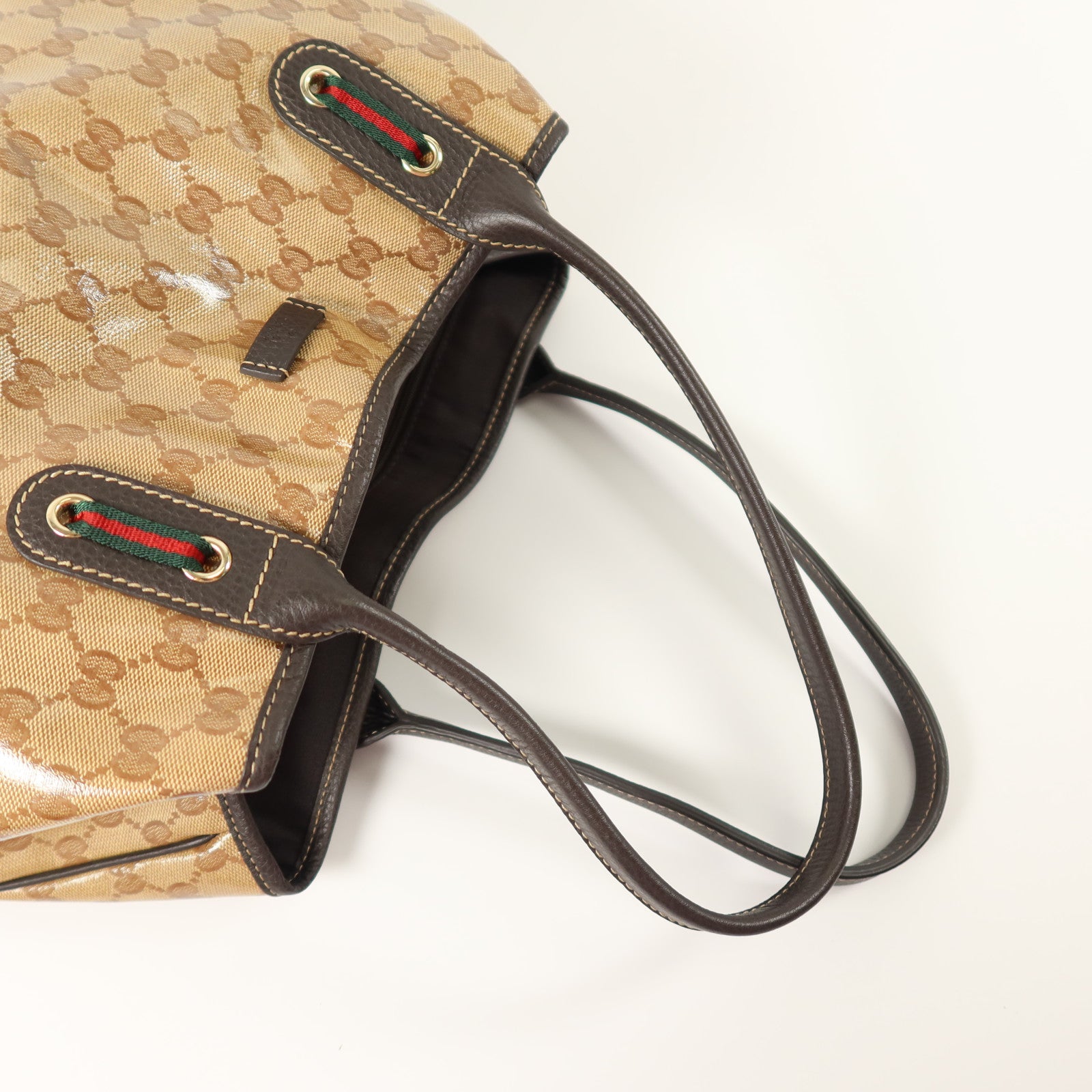 GUCCI 塗層帆布Shoulder Bag金扣肩背袋