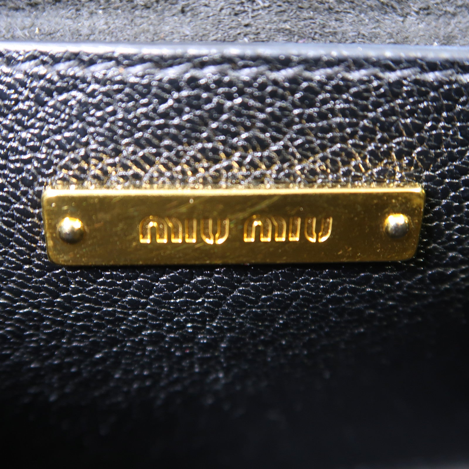 Miu Miu 牛皮皮革Shoulder Bag金扣肩背袋黑色
