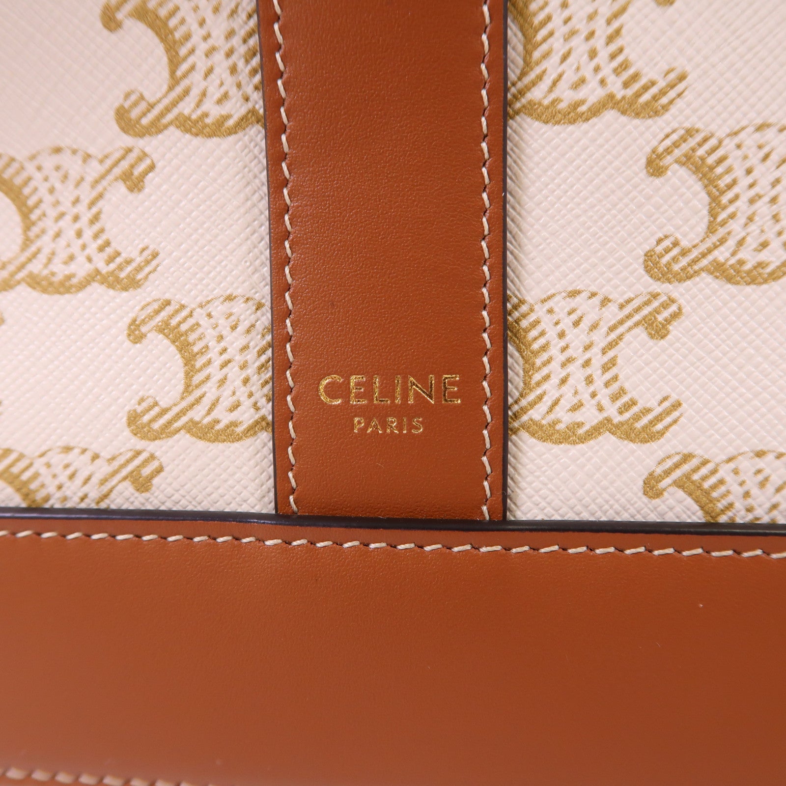 CELINE 塗層帆布Triomphe Small Bucket Bag金扣肩背袋