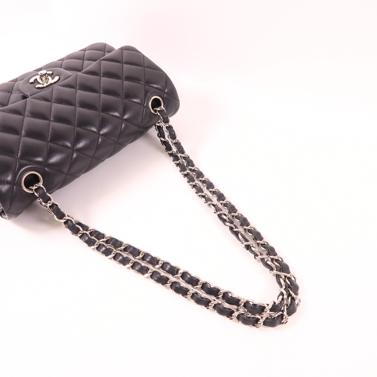 CHANEL 羊皮皮革Classic 23銀扣鏈帶肩背袋