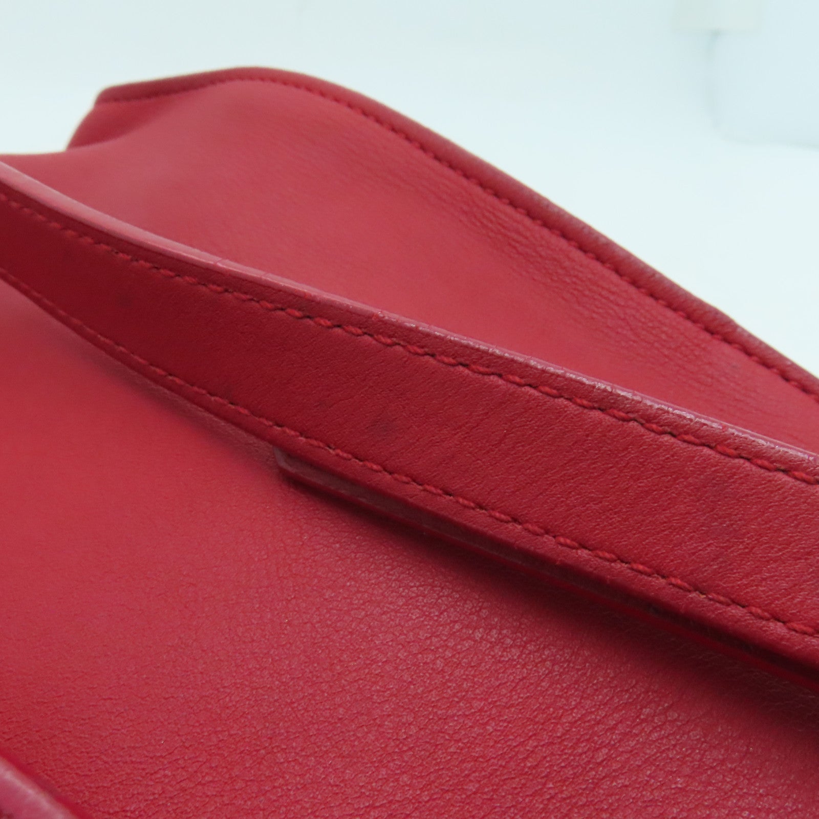 SAINT LAURENT 牛皮皮革2 Way Shoulder金扣手挽肩背兩用袋紅色