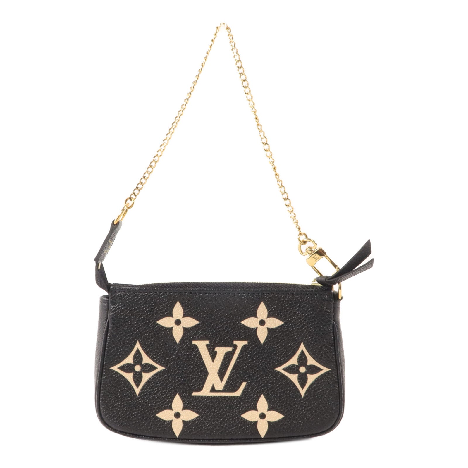 LOUIS VUITTON Monogram Empreinte Mini Pochette金扣鏈帶手挽袋