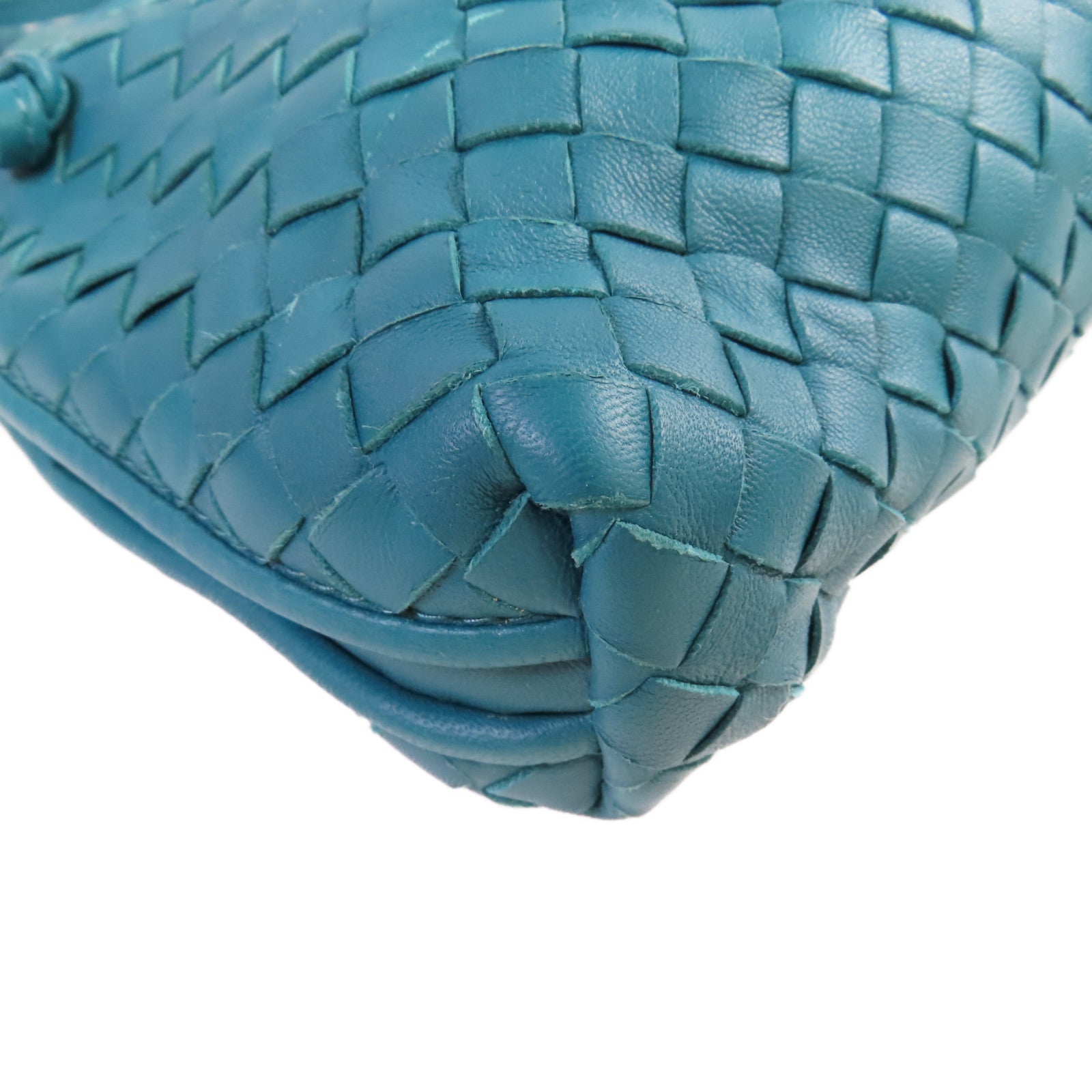 BOTTEGA VENETA 織紋皮革Shoulder Bag肩背袋湖水綠色