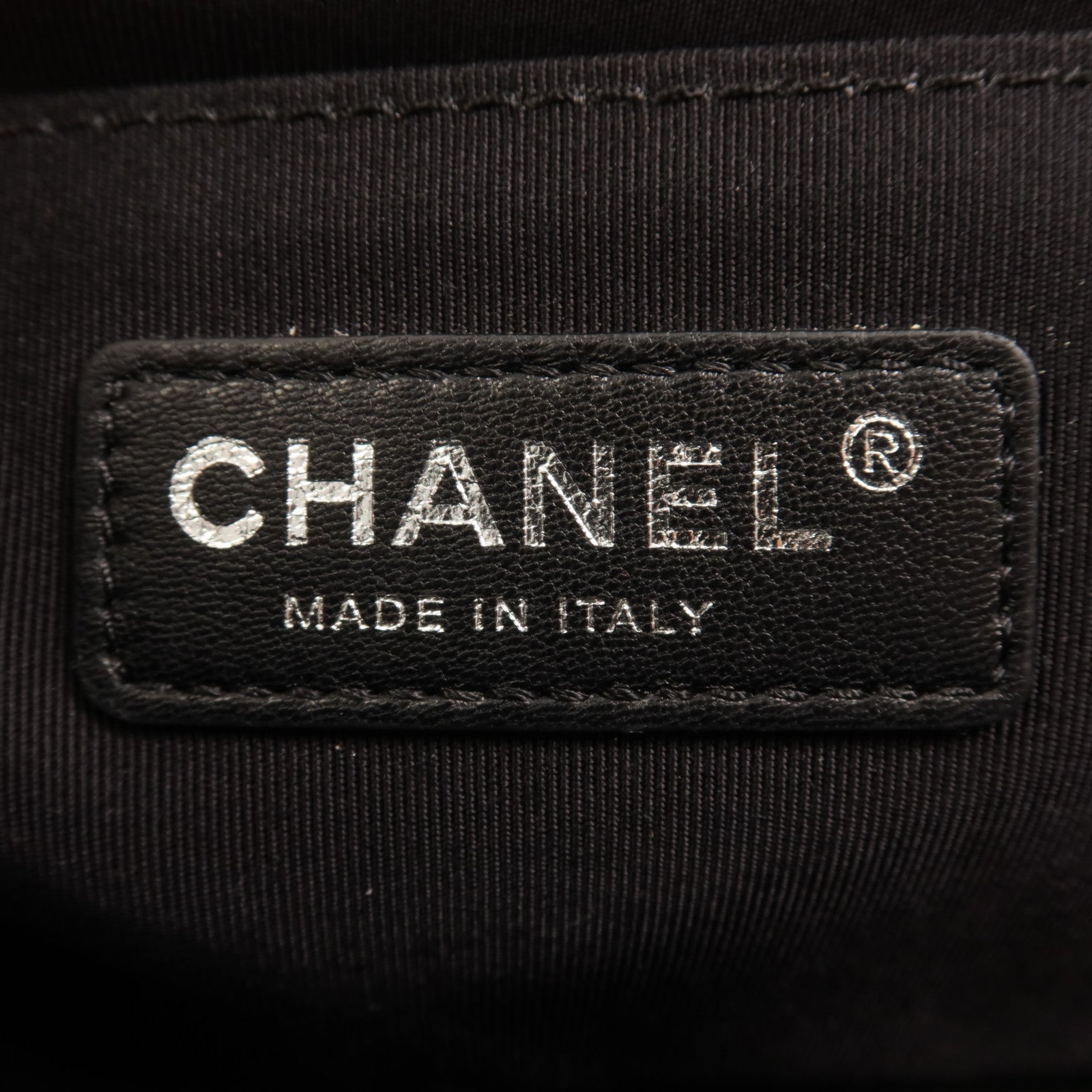 CHANEL 帆布Boy 25銀扣肩背袋