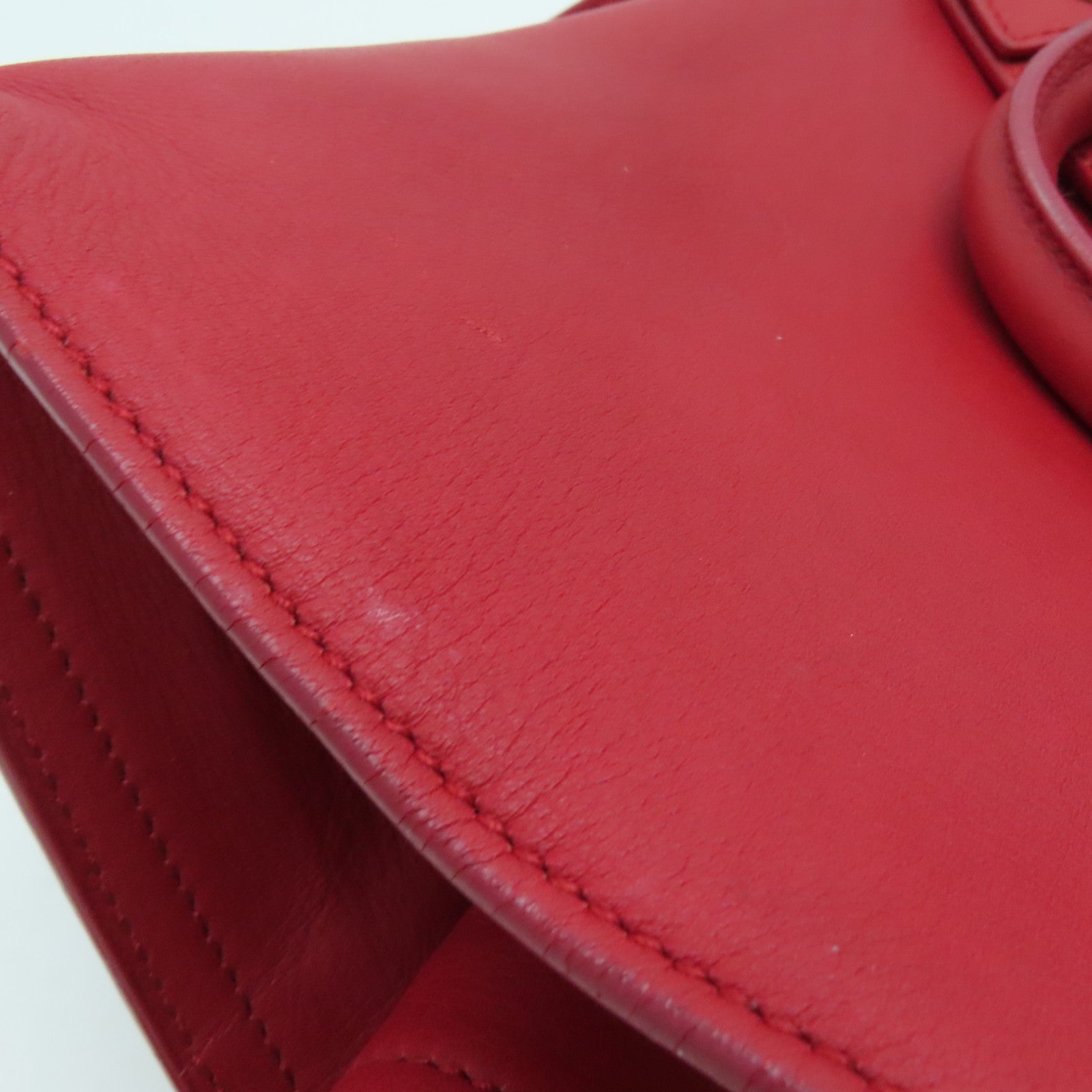 SAINT LAURENT 牛皮皮革2 Way Shoulder金扣手挽肩背兩用袋紅色