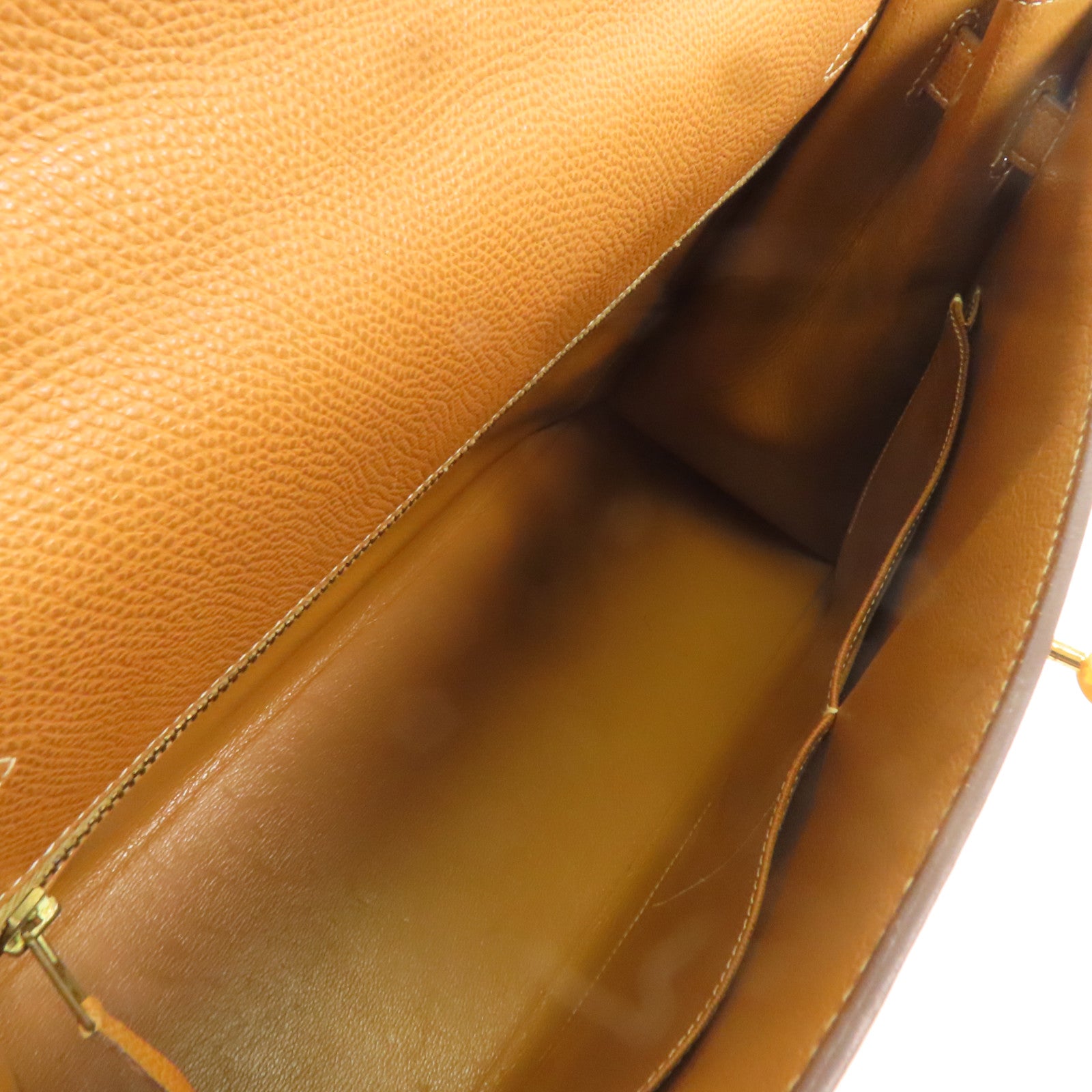 HERMES GHW Kelly 35 Handbag Epsom Leather Gold