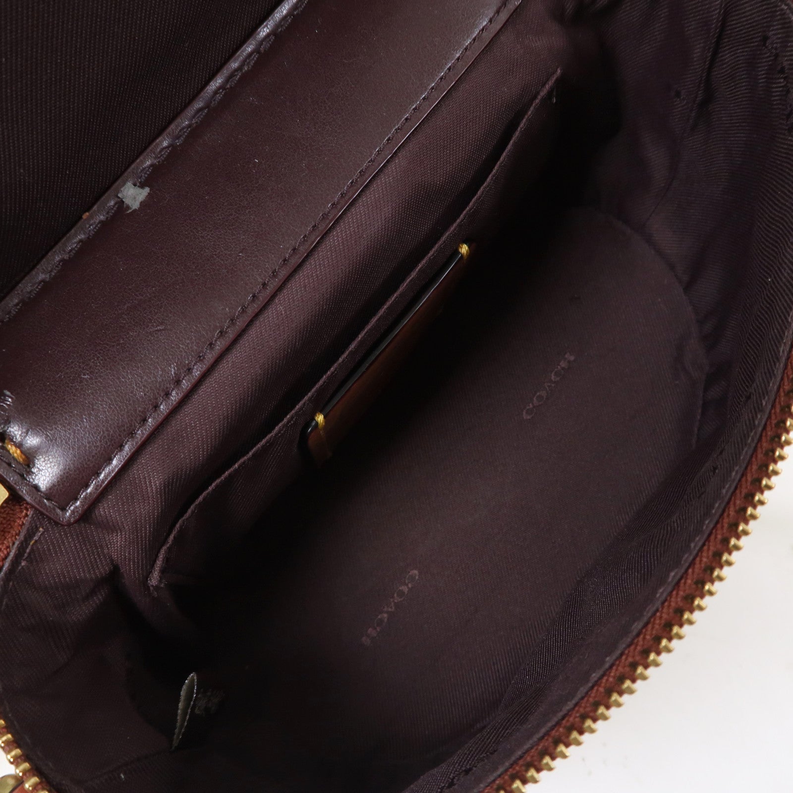 COACH 塗層帆布2way Vanity Bag手挽肩背兩用袋啡色