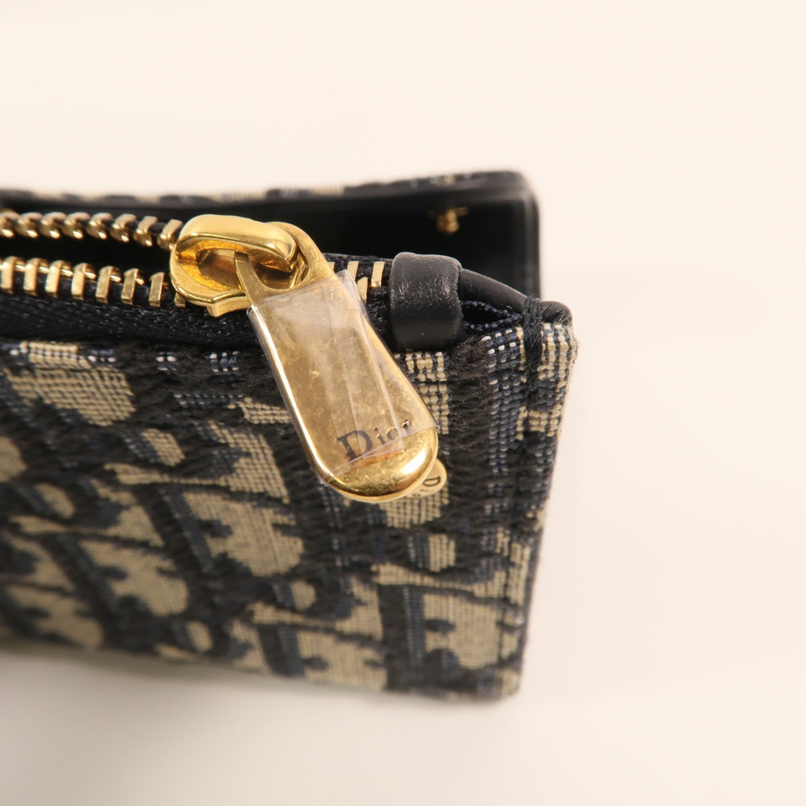 Dior 帆布/牛皮皮革Saddle Lotus Wallet金扣錢包