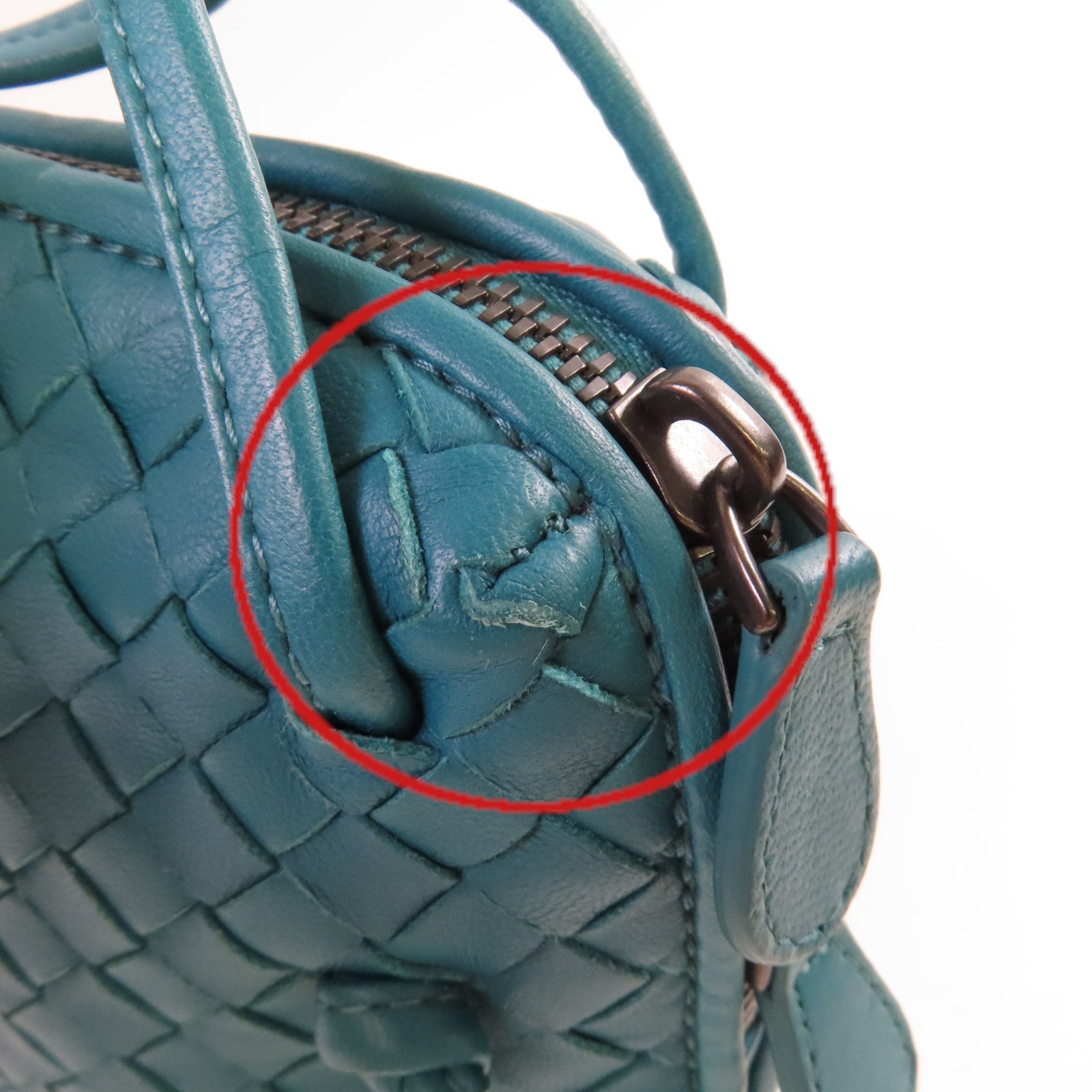 BOTTEGA VENETA 織紋皮革Shoulder Bag肩背袋湖水綠色