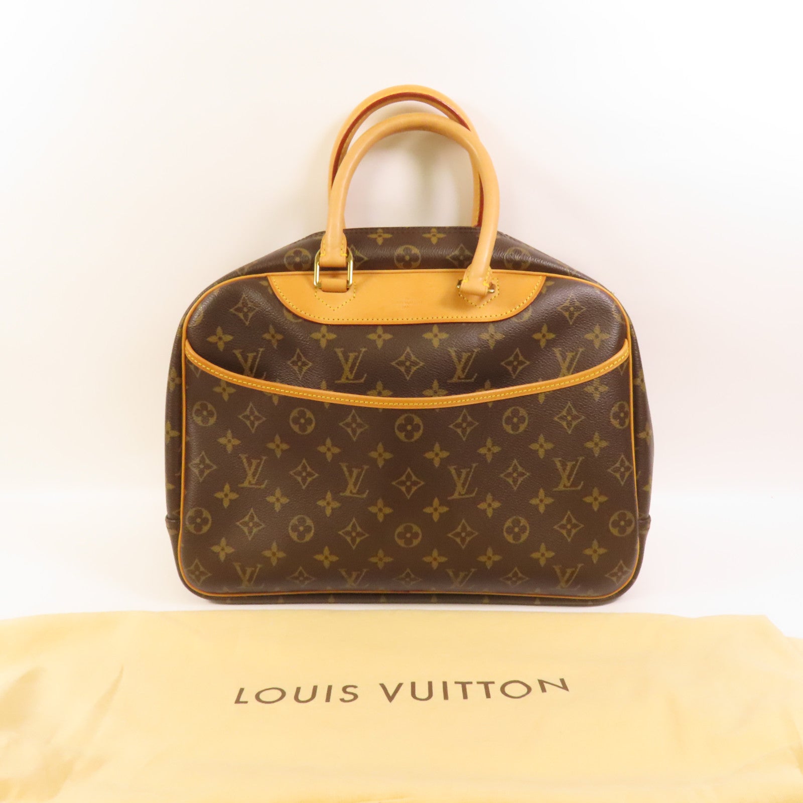 LOUIS VUITTON Monogram Deauville GM金扣手挽袋