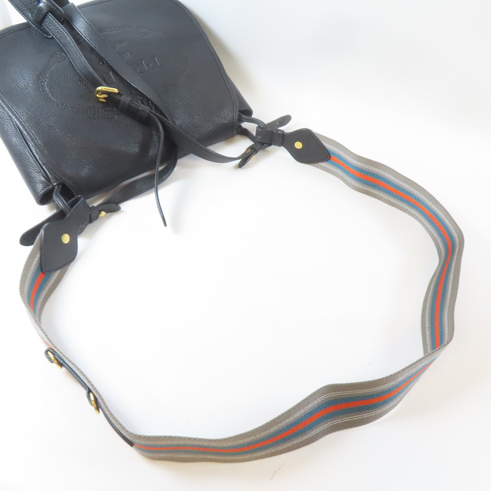 PRADA 牛皮皮革Shoulder Bag金扣肩背袋黑色